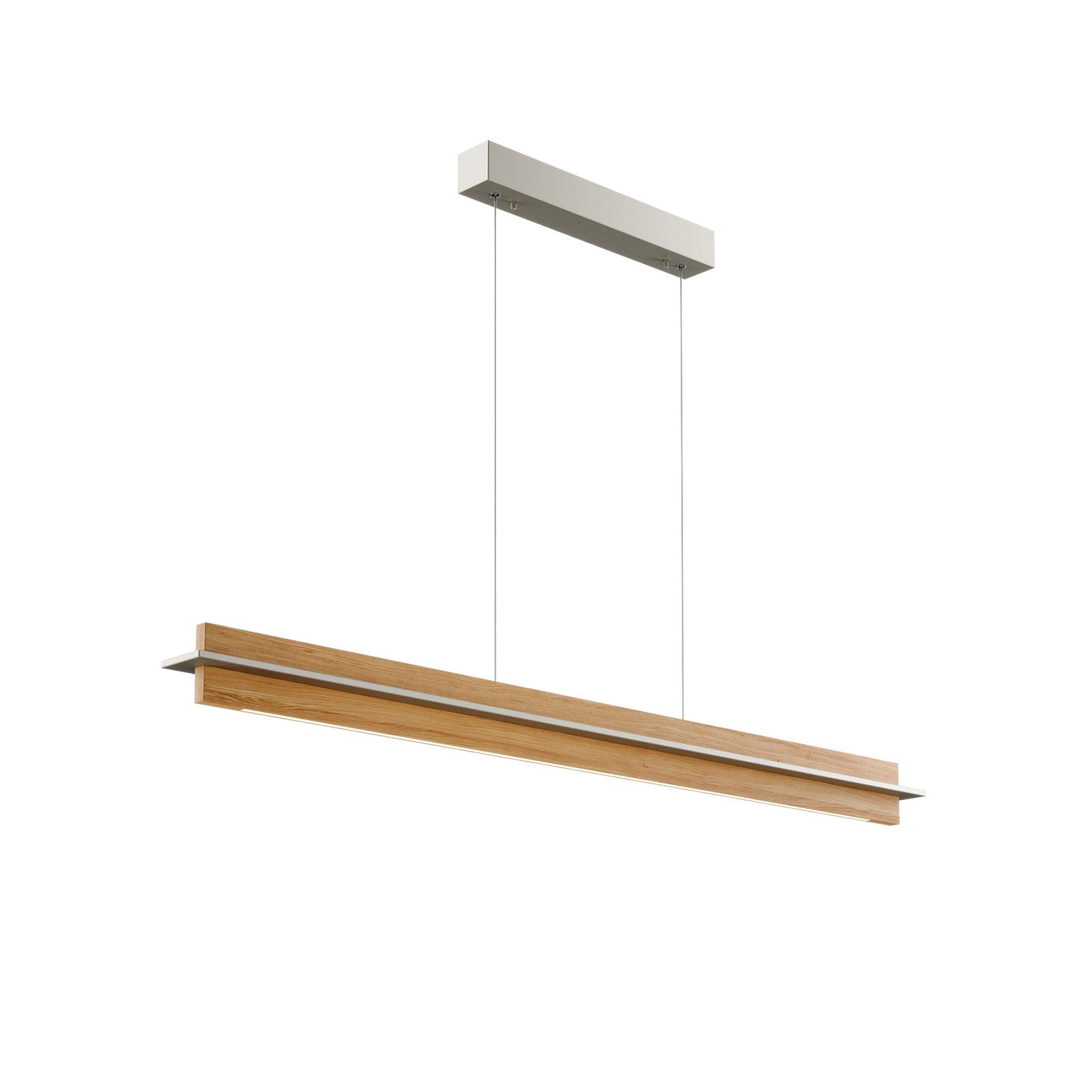 LED pendellampe Lexa eik/matt nikkel 118 cm dimbar 34W - Quitani