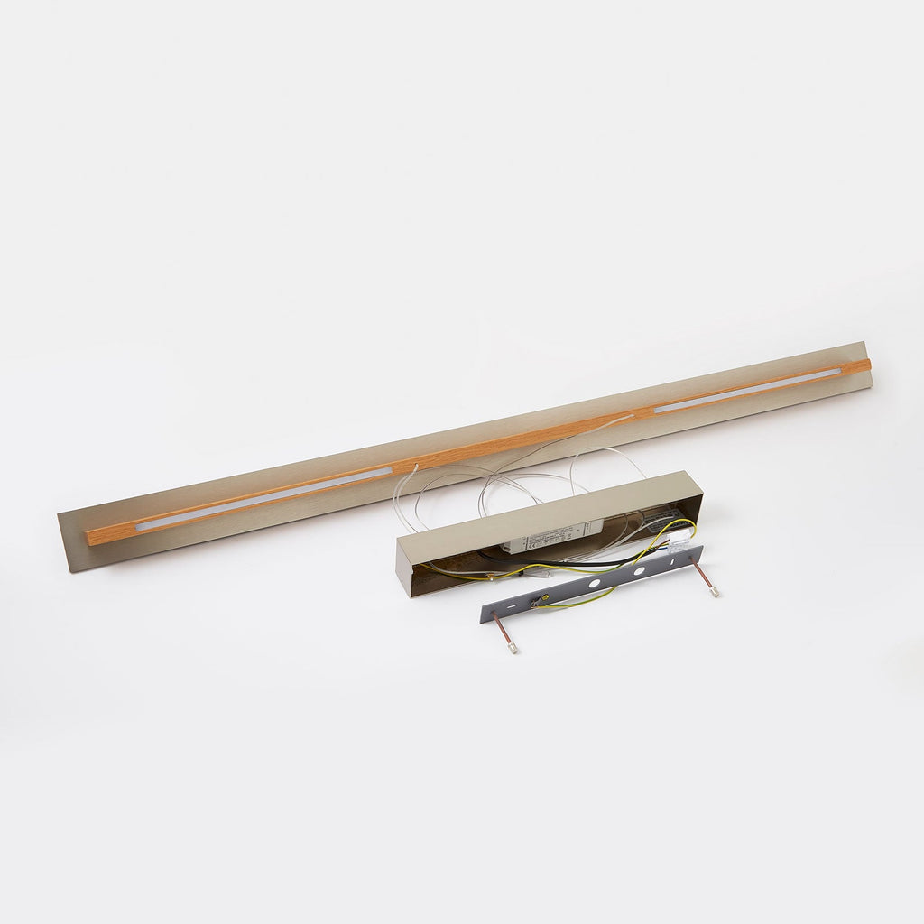 LED pendellampe Lexa eik/matt nikkel 118 cm dimbar 34W - Quitani