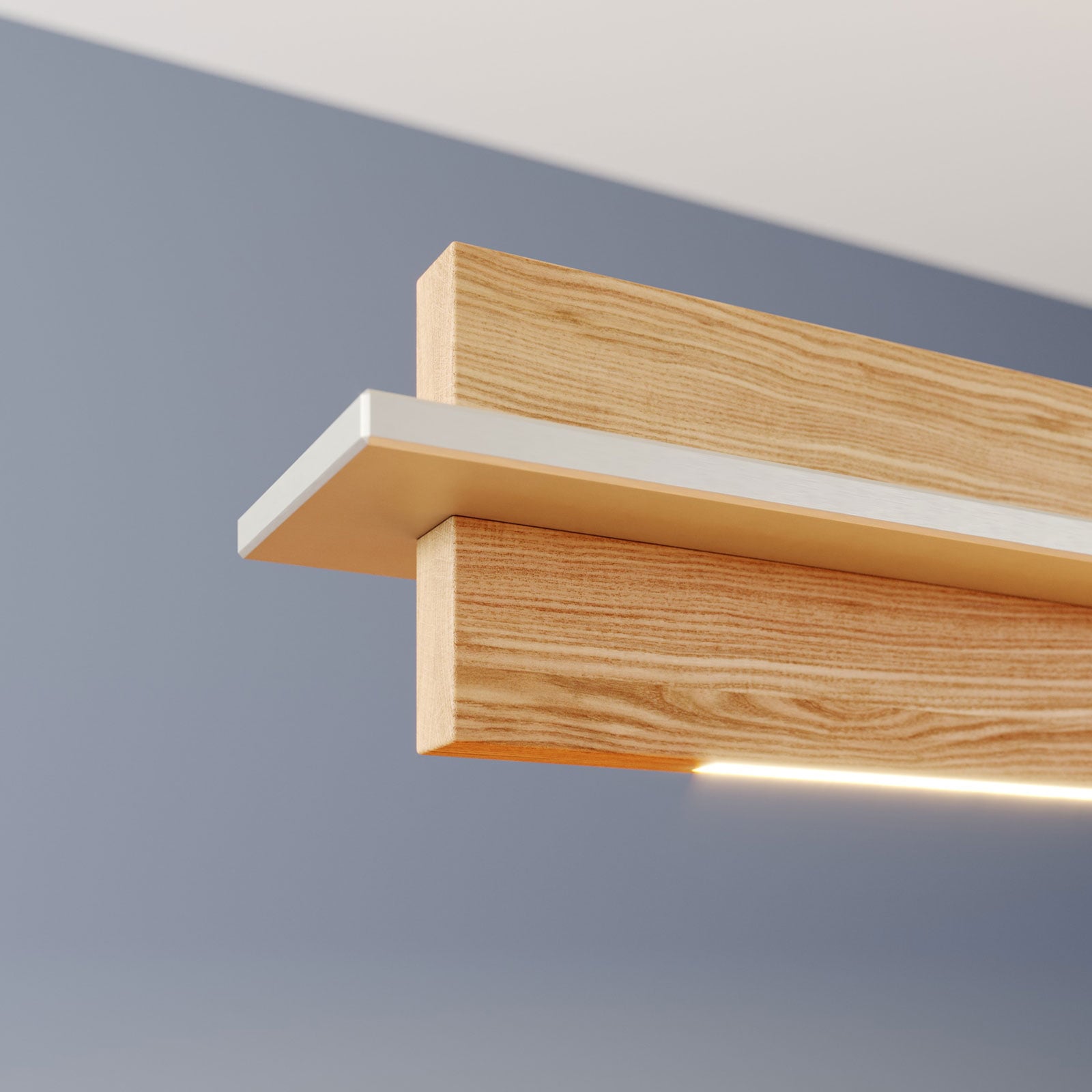 LED pendellampe Lexa eik/matt nikkel 118 cm dimbar 34W - Quitani