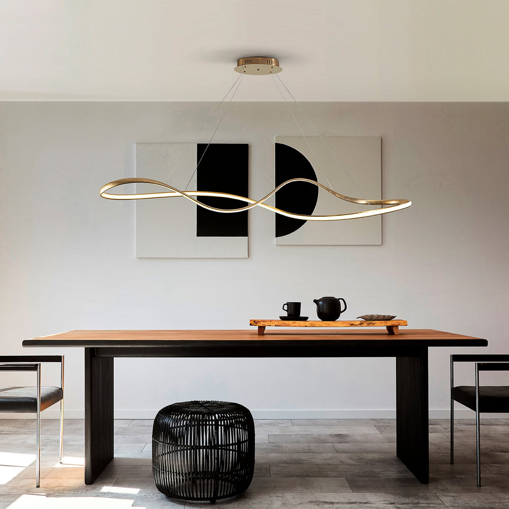 LED pendellampe Lia gull metall CCT dimbar med fjernkontroll bakside