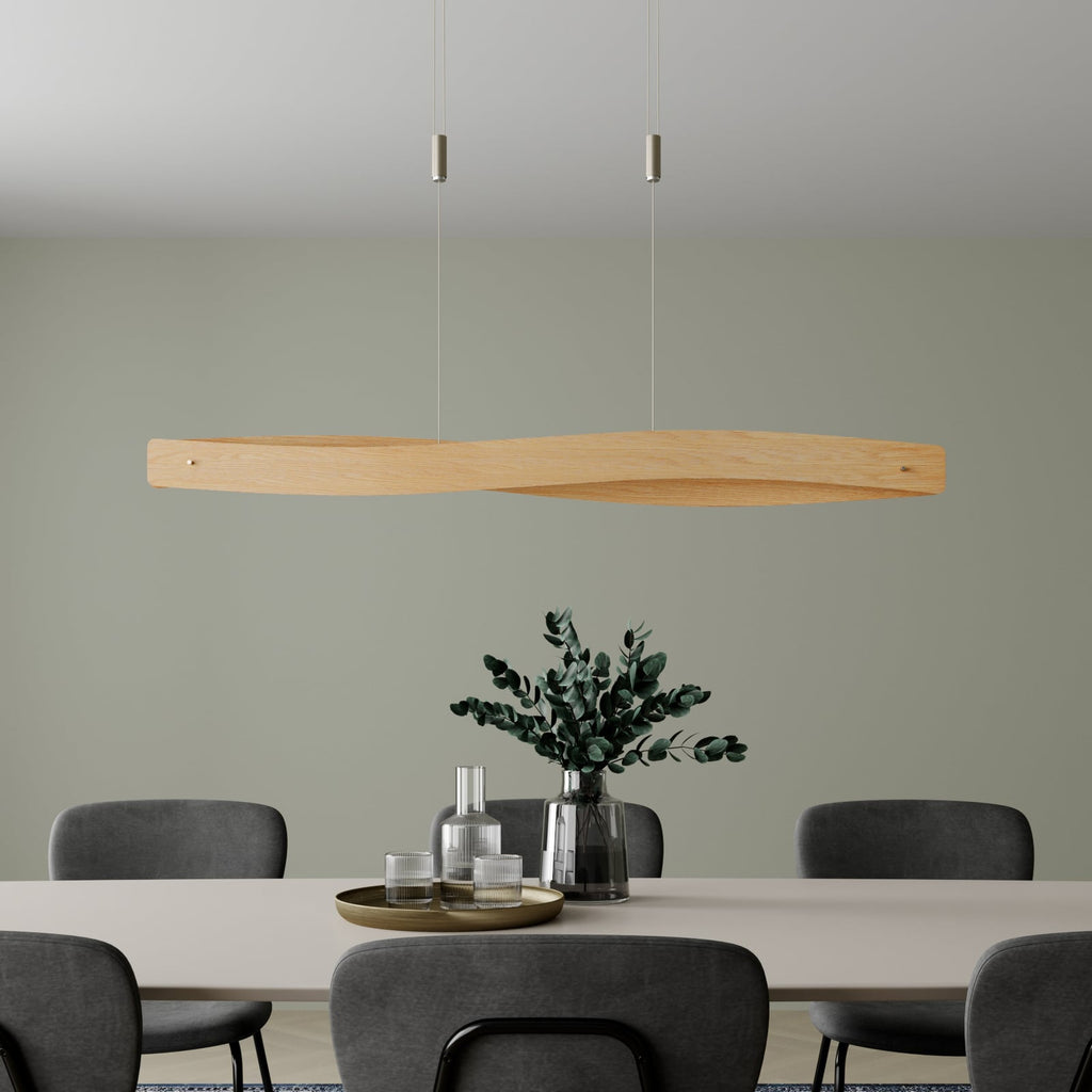 LED pendellampe Lian dimbar eik natur 119 cm 34W bakside