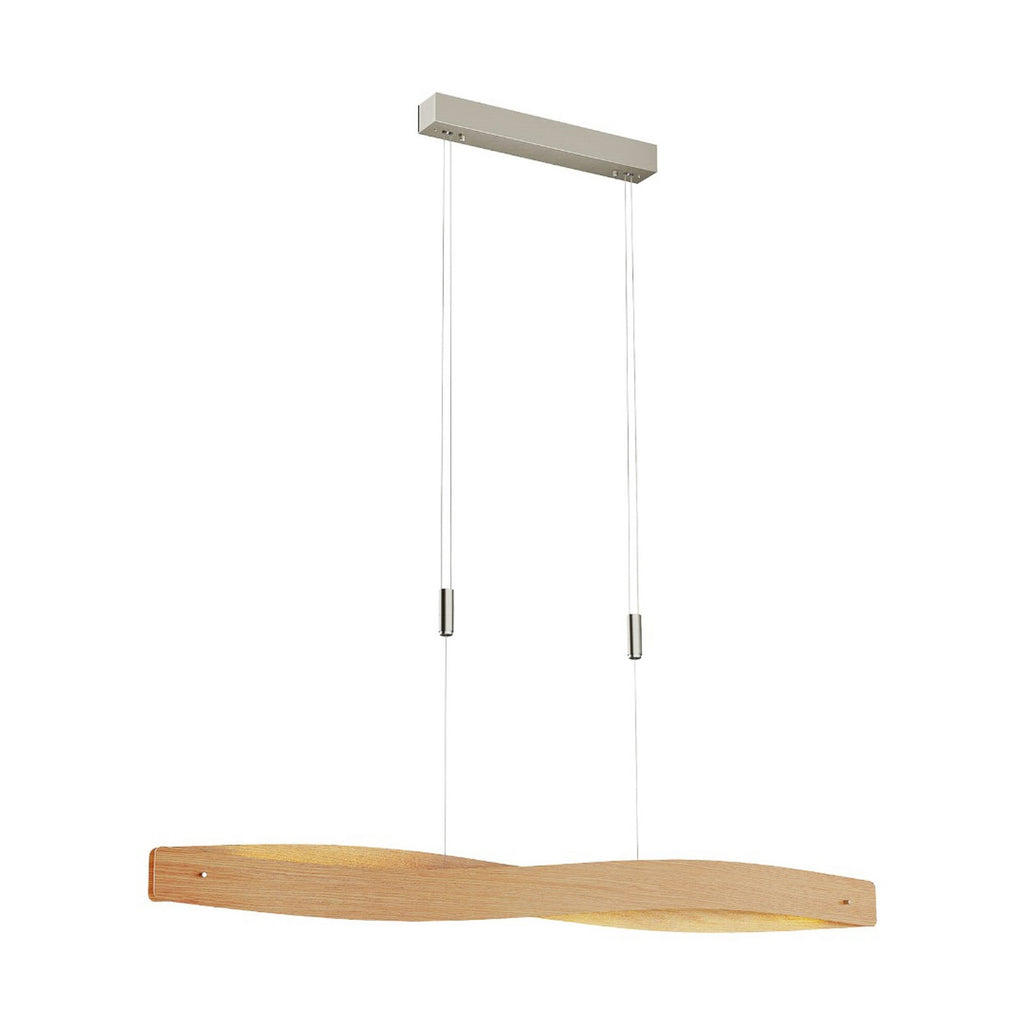 LED pendellampe Lian dimbar eik natur 119 cm 34W detalj av eikefiner