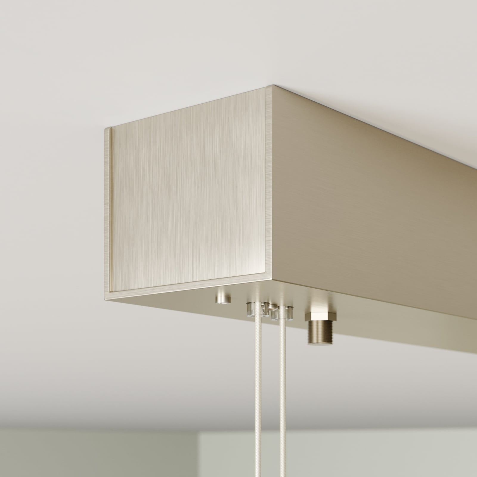 LED pendellampe Lian dimbar eik natur 119 cm 34W montert i rom