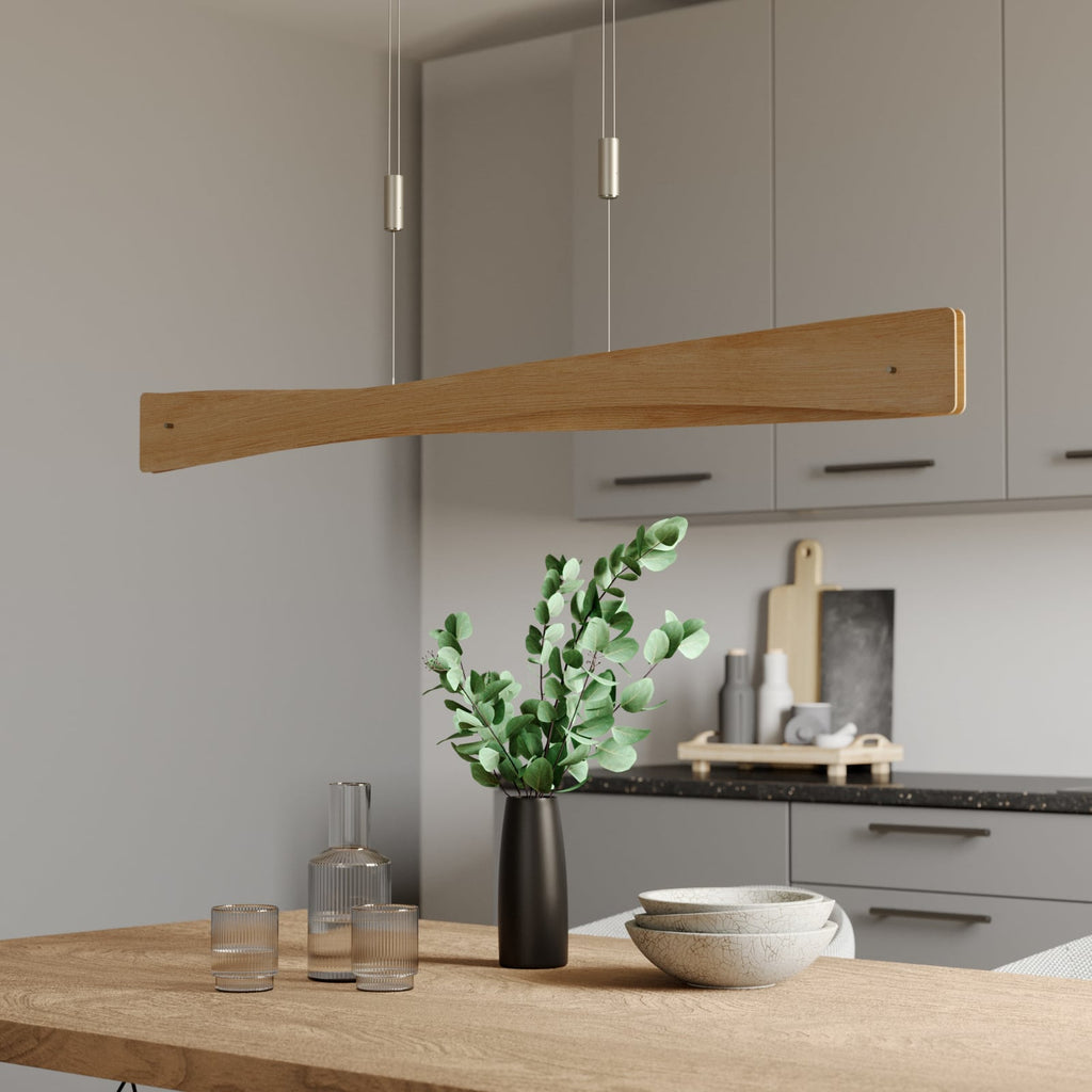 LED pendellampe Lian eik høydejusterbar dimbar 118 cm bakside