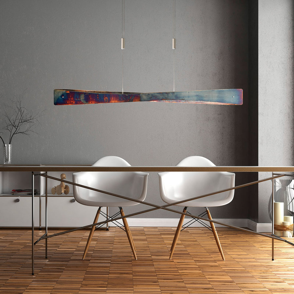 LED pendellampe Lian gull oksidert bakside
