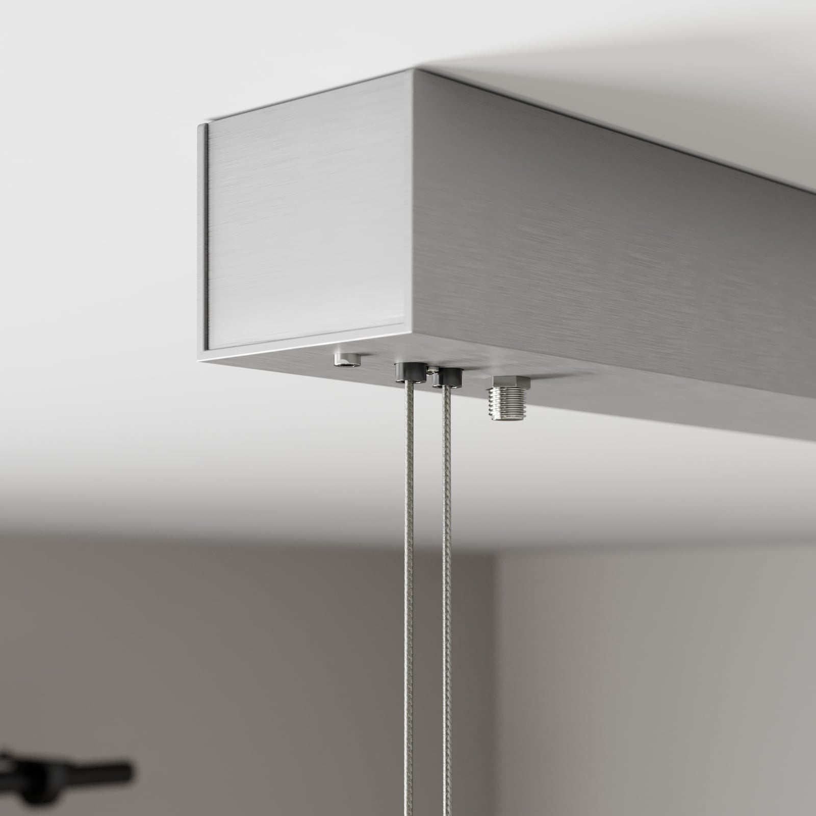 LED pendellampe Lian høydejusterbar dimbar svart/alu 118 cm montert over bord