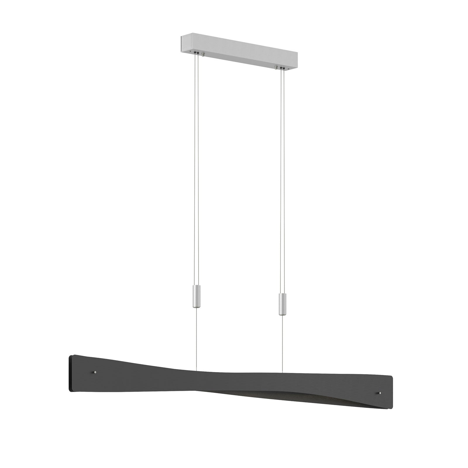 LED pendellampe Lian høydejusterbar dimbar svart/alu 118 cm med opplyst lys