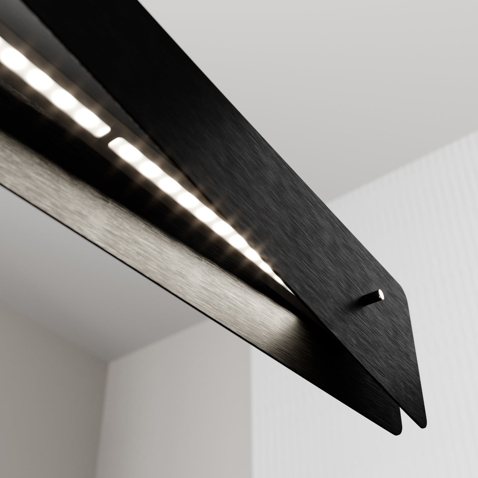 LED pendellampe Lian høydejusterbar dimbar svart/alu 118 cm detalj av aluminium finish