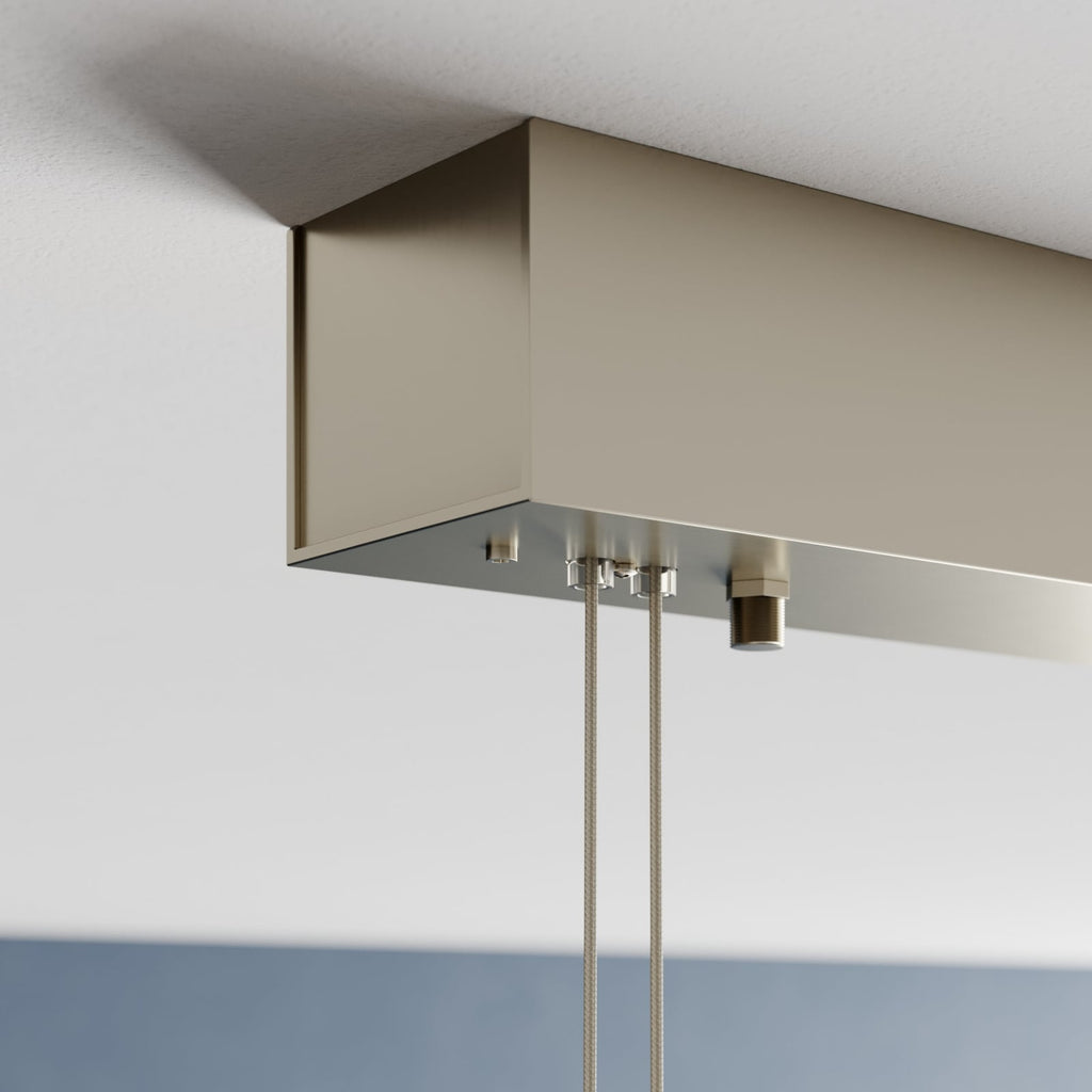 LED pendellampe Lian oksidert aluminium dimbar 119 cm nærbilde av lampe