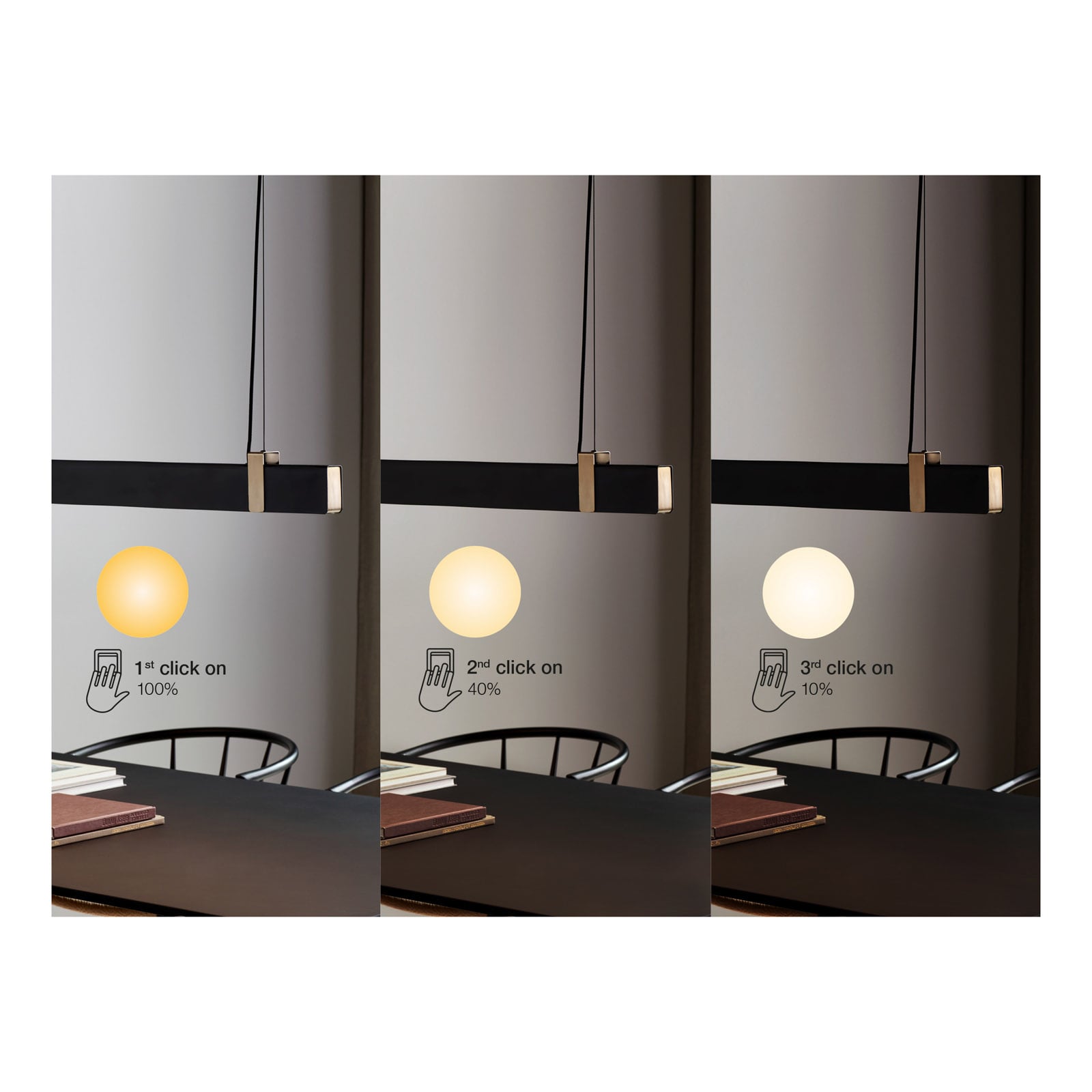 LED pendellampe Lilt svart dimbar 115 cm 27W oppheng