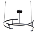 LED pendellampe Line rund svart/hvit Ø83 cm front