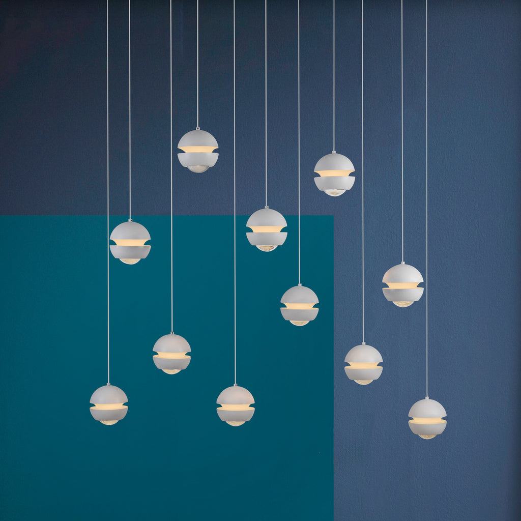 LED pendellampe Lini 11-lys dimbar hvit 114 cm forfra