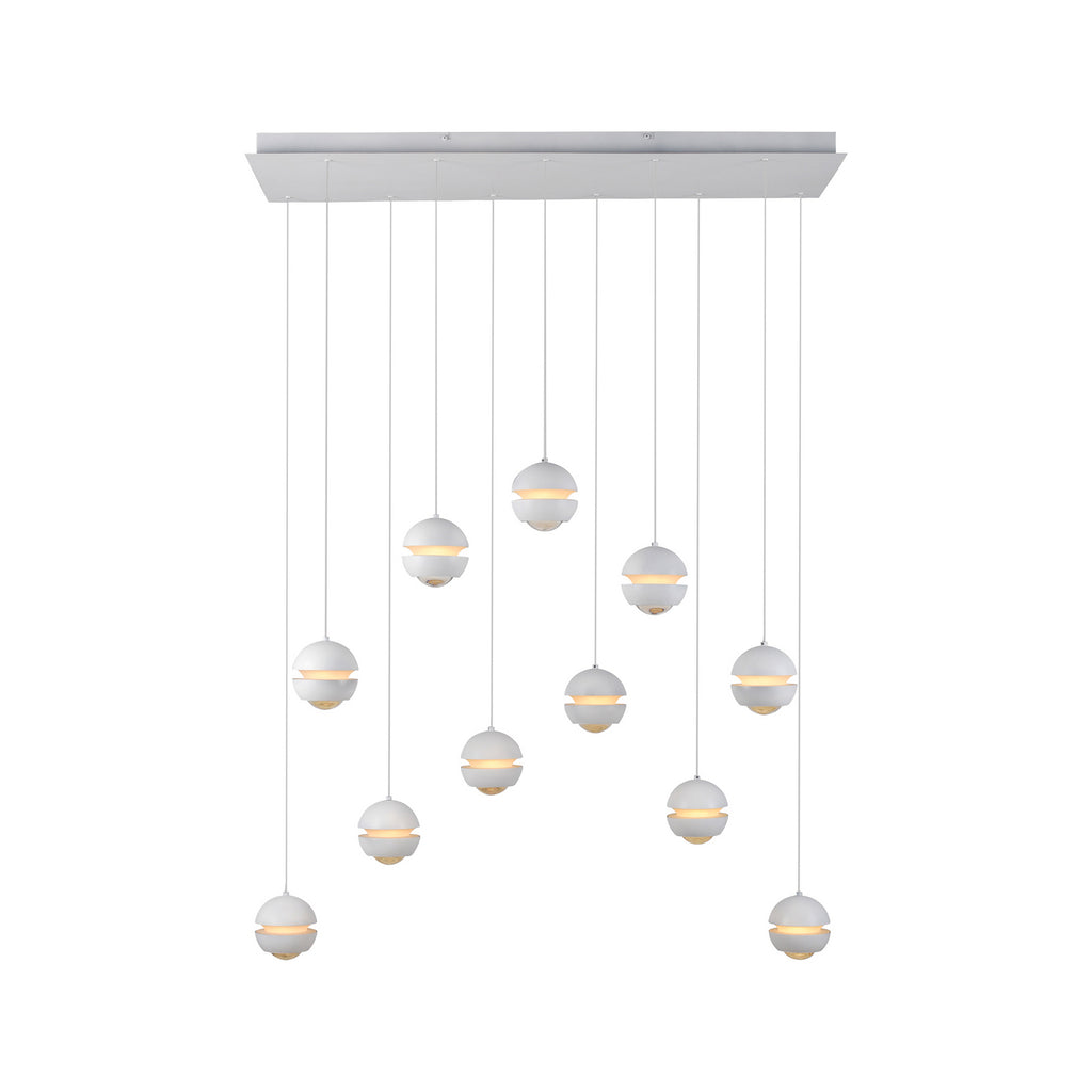 LED pendellampe Lini 11-lys dimbar hvit 114 cm montert i rom