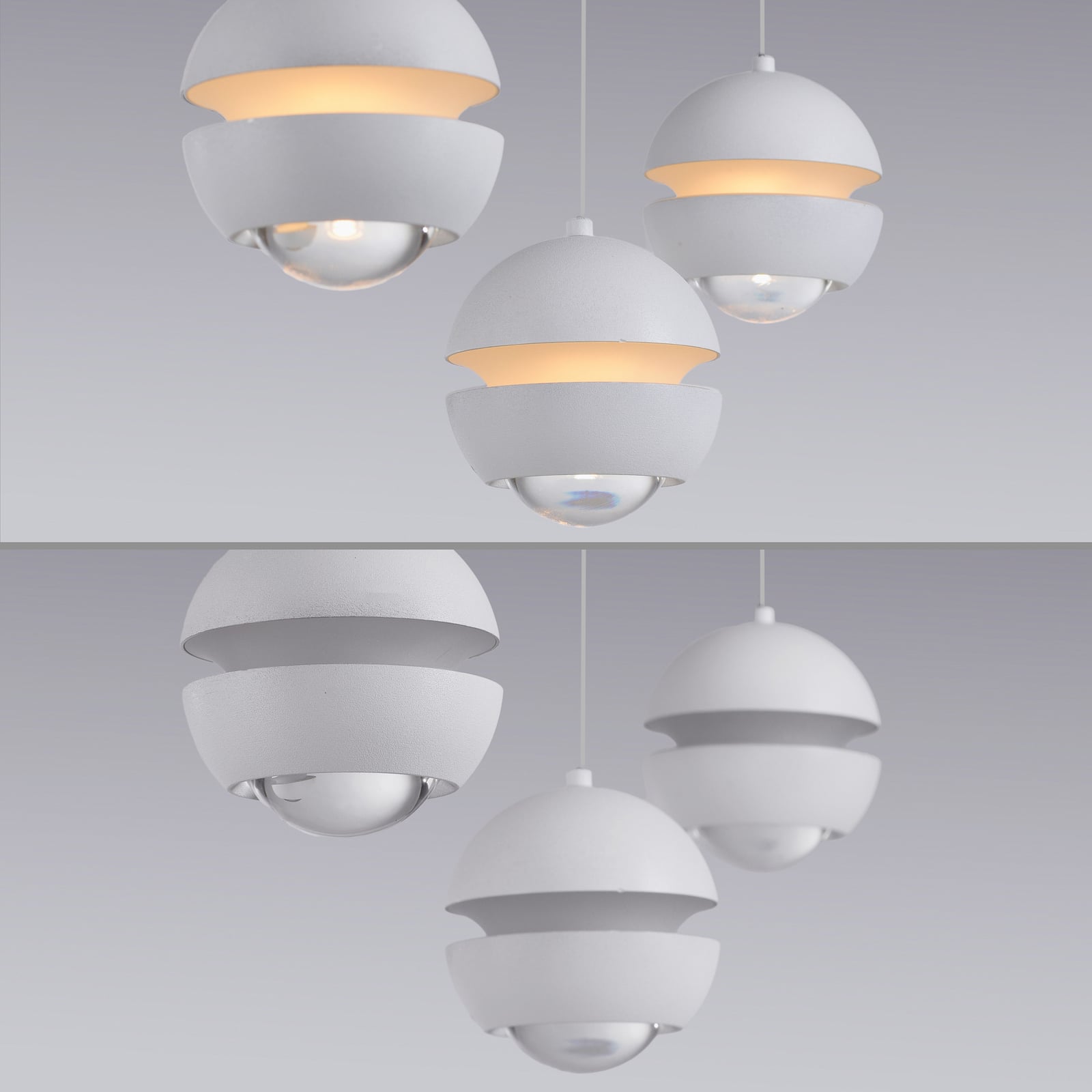 LED pendellampe Lini 3-lys hvit kuleform dimbar justerbar høyde