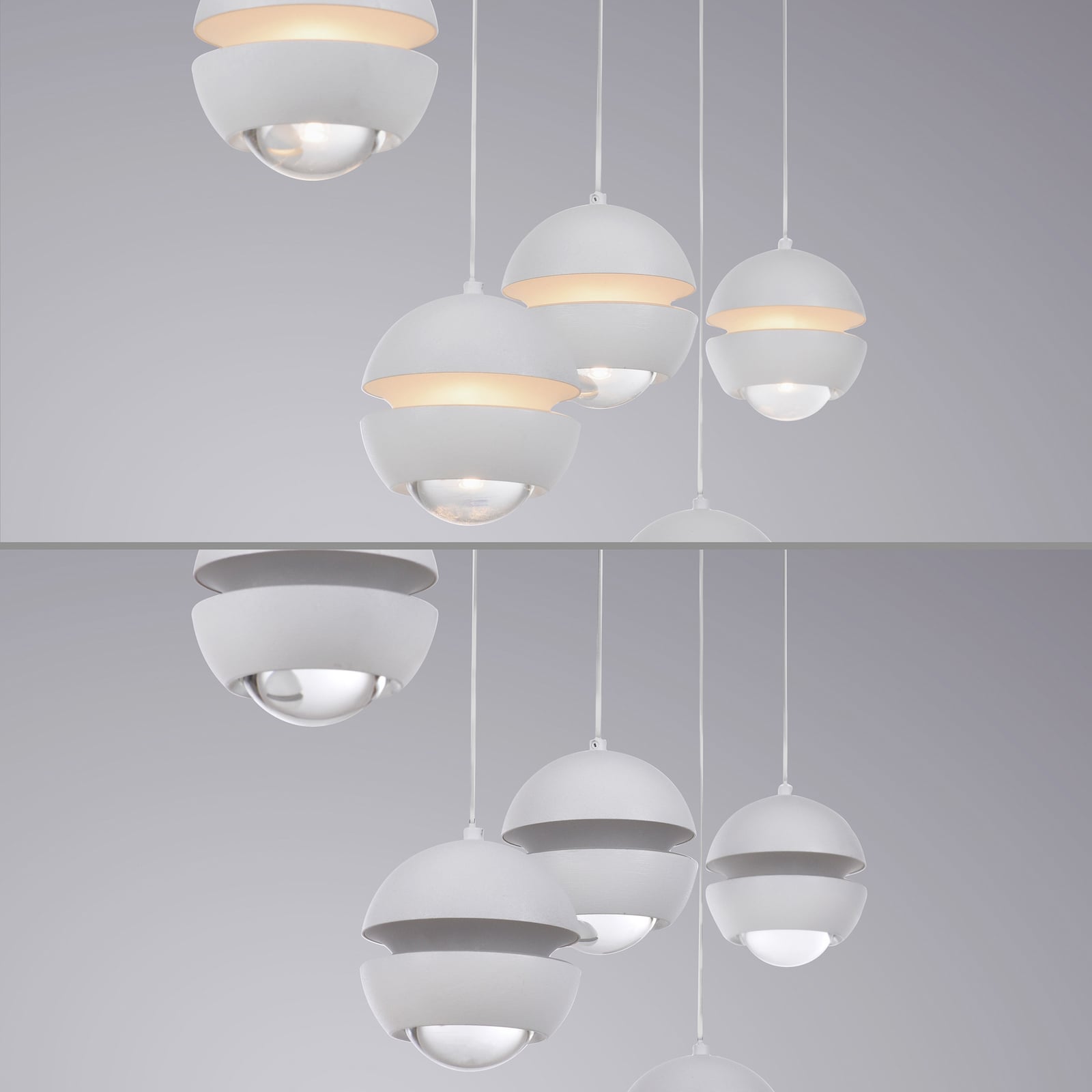 LED pendellampe Lini 5-lys hvit dimbar 110 cm høydejustering