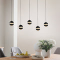 LED pendellampe Lini 5-lys svart 110 cm dimbar forfra