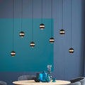 LED pendellampe Lini 7-lys dimbar kuleformet 90 cm svart forfra