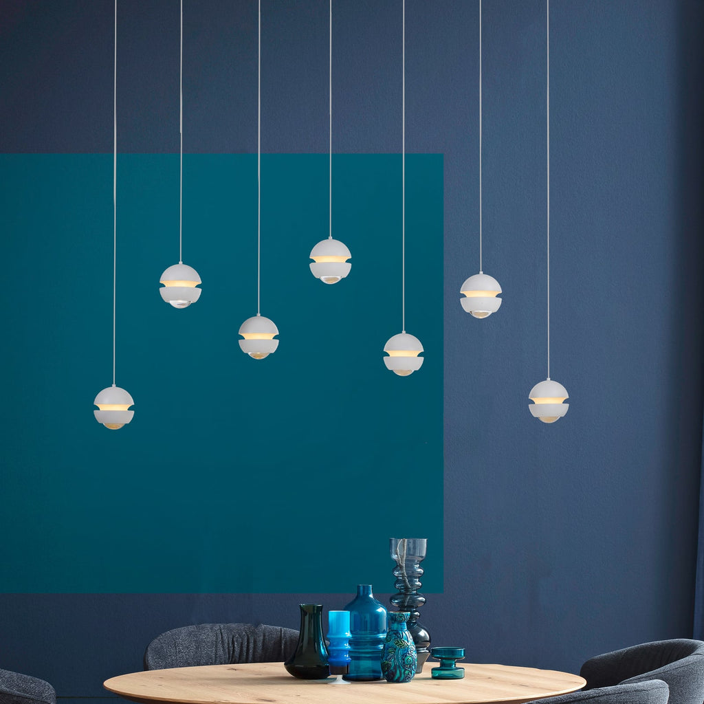 LED pendellampe Lini 7-lys hvit dimbar 90 cm forfra