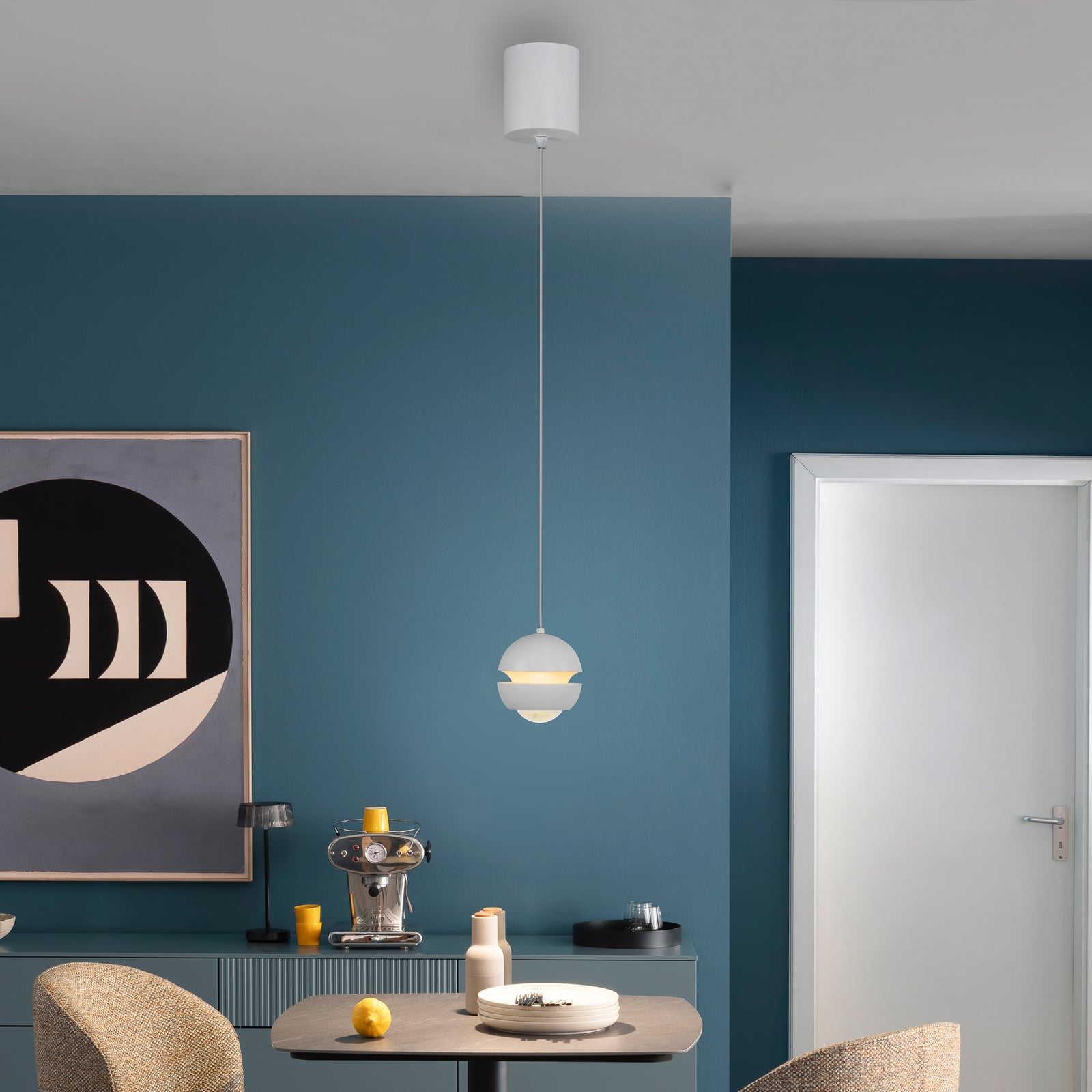 LED pendellampe Lini kuleformet hvit Ø10 cm 3000K bakside