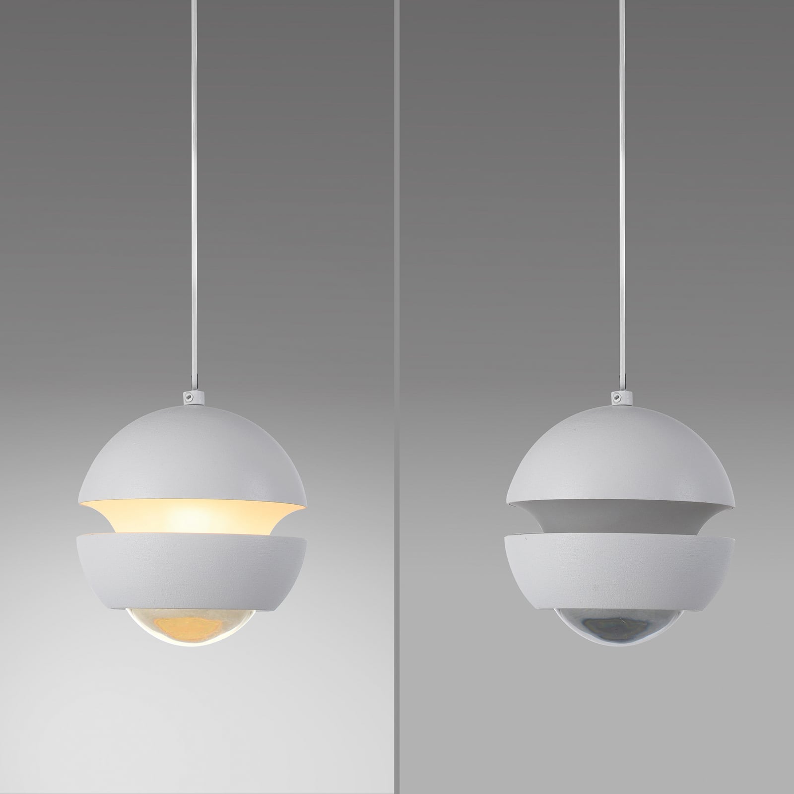 LED pendellampe Lini kuleformet hvit Ø10 cm 3000K lysdetalj