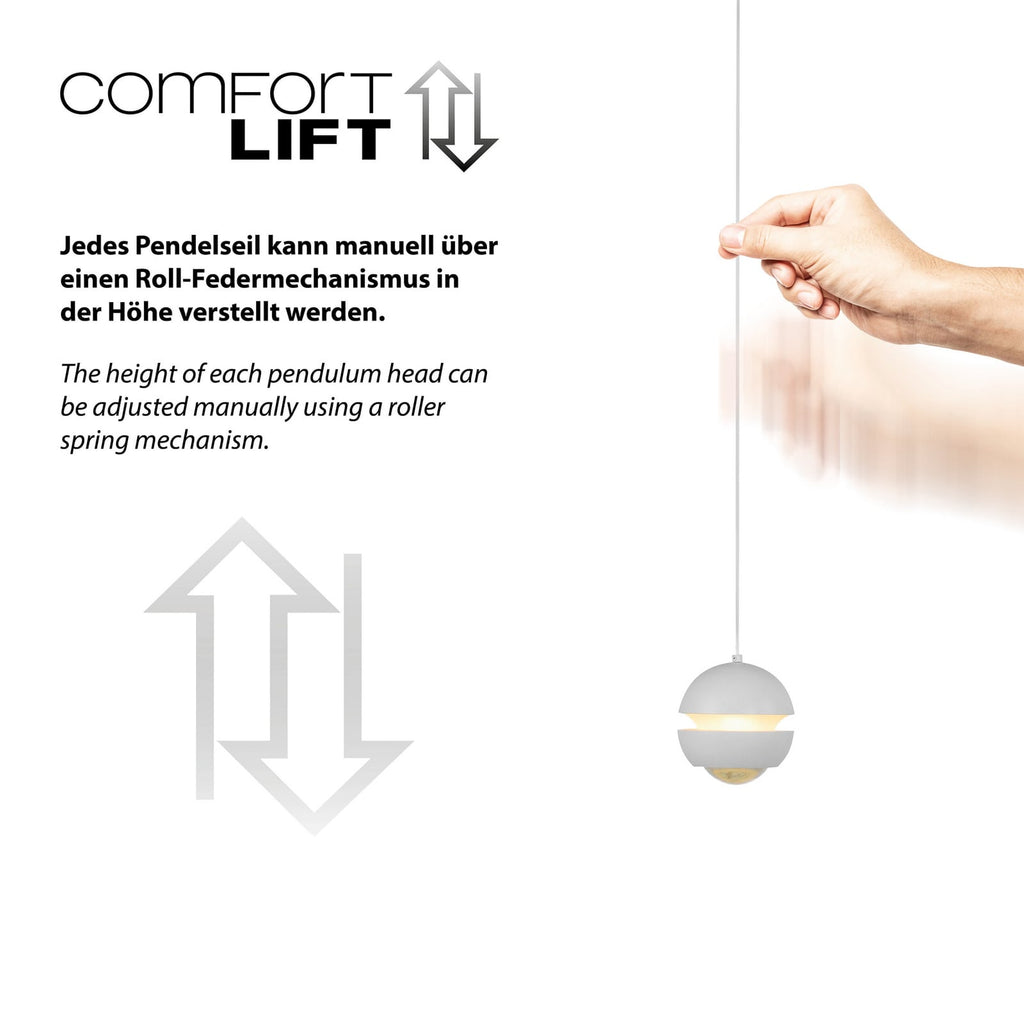 LED pendellampe Lini kuleformet hvit Ø10 cm 3000K lampehode