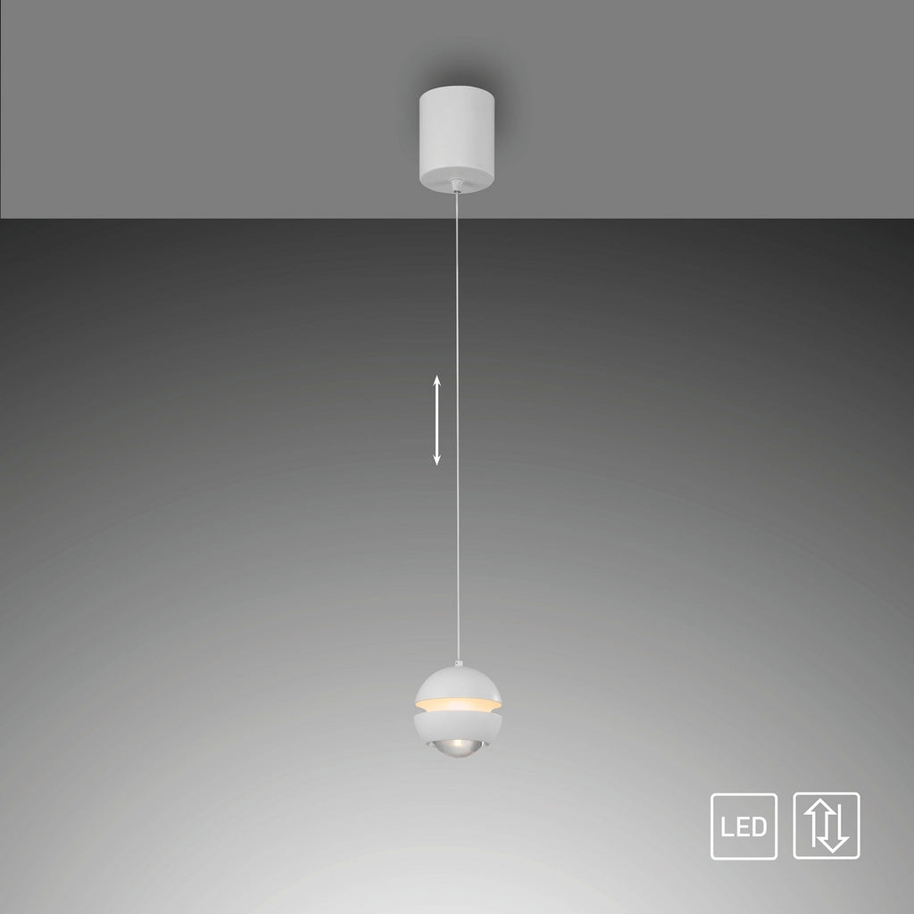 LED pendellampe Lini kuleformet hvit Ø10 cm 3000K sideprofil