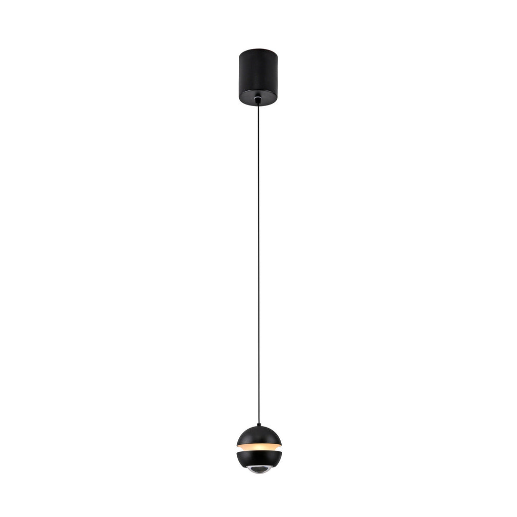 LED pendellampe Lini kuleformet svart Ø10 cm 3000K montert over bord