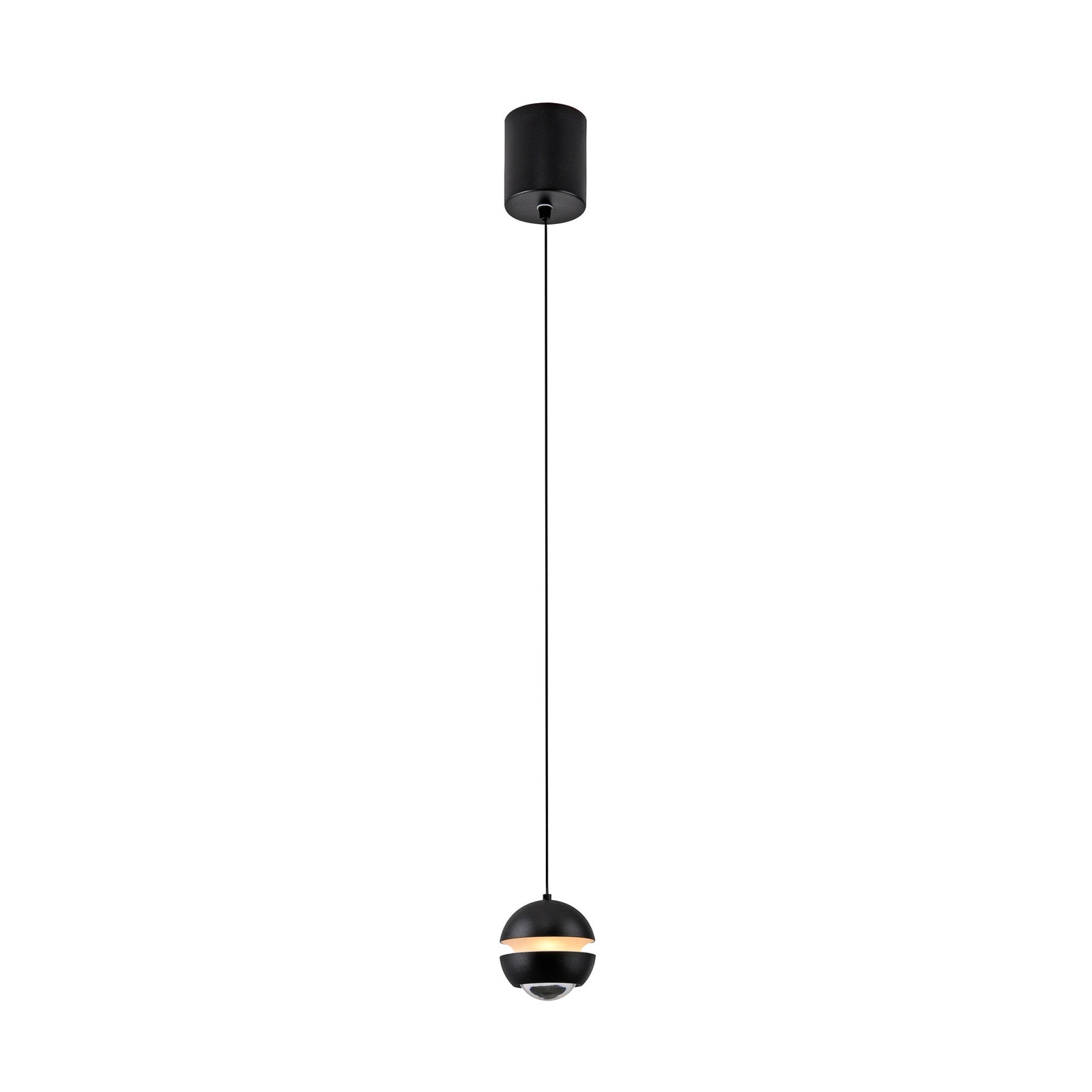 LED pendellampe Lini kuleformet svart Ø10 cm 3000K montert over bord