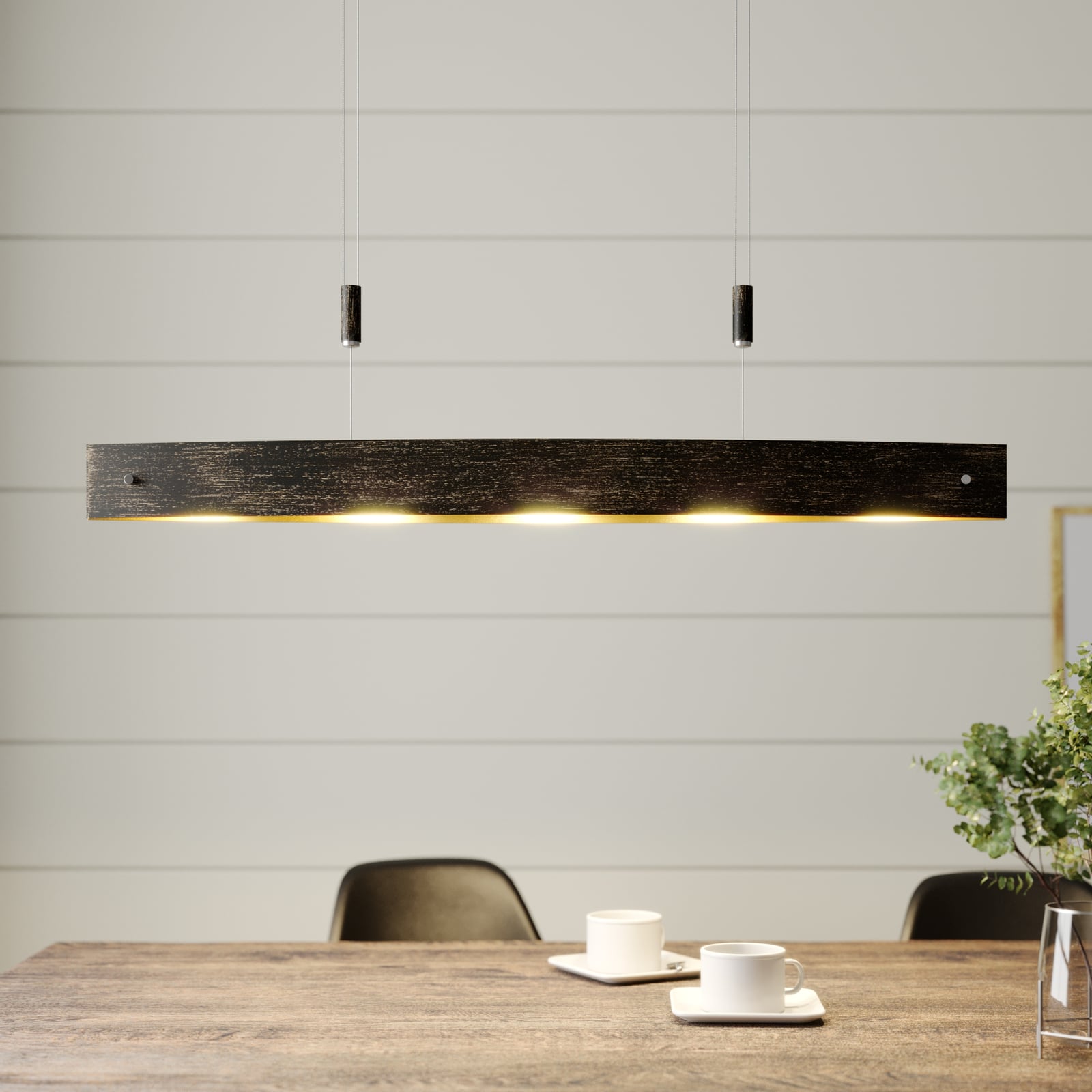 LED pendellampe Lio svart/gull dimbar bakside
