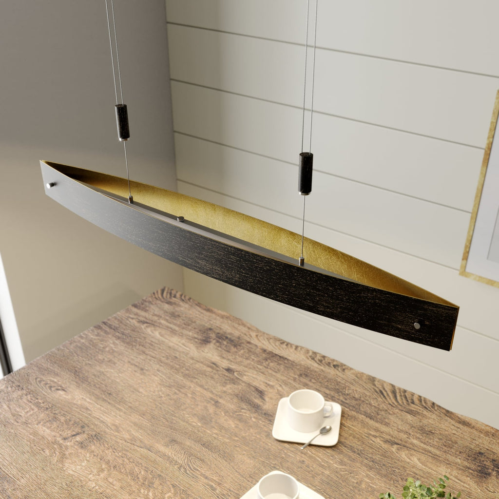 LED pendellampe Lio svart/gull dimbar forfra