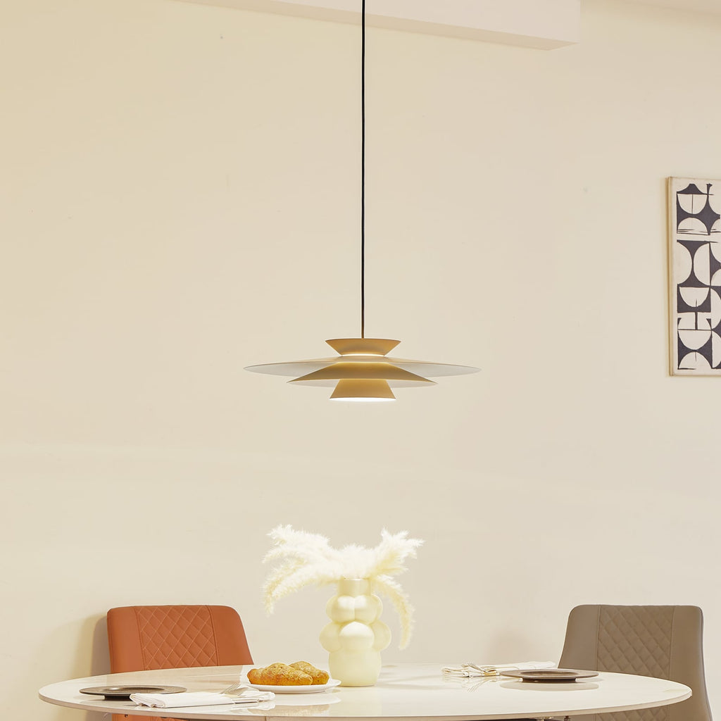 LED pendellampe Livie dimbar beige aluminium detalj av materiale