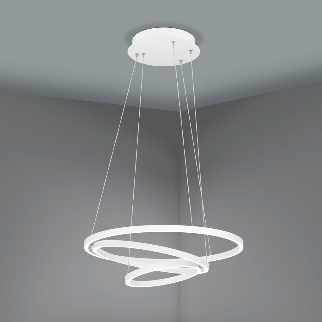 LED pendellampe Lobinero-Z 3-ringer hvit dimbar Ø58 cm med app-styring