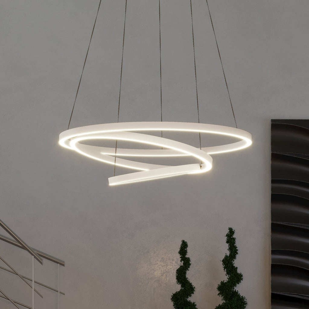 LED pendellampe Lobinero-Z 3-ringer hvit dimbar Ø58 cm forfra