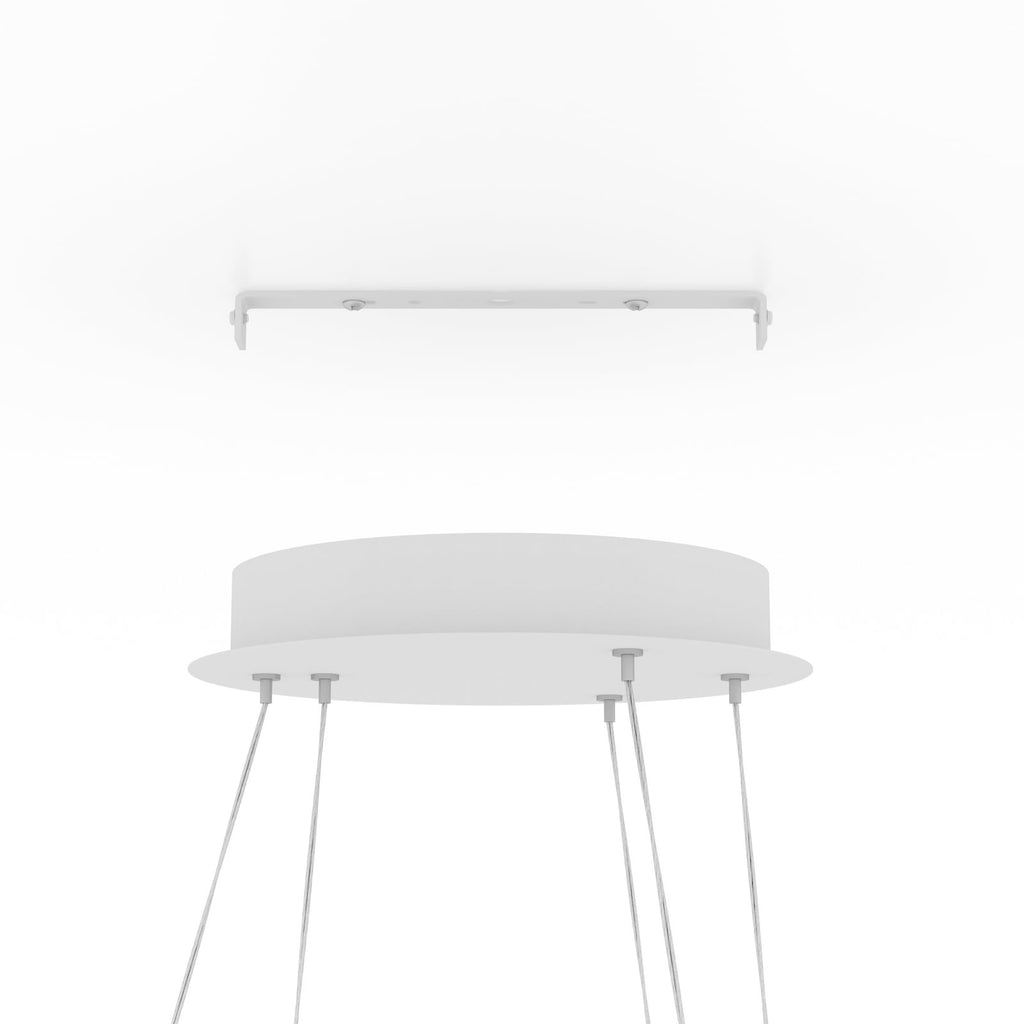 Oversikt over LED pendellampe Lobinero-Z 3-ringer hvit dimbar Ø58 cm fra siden