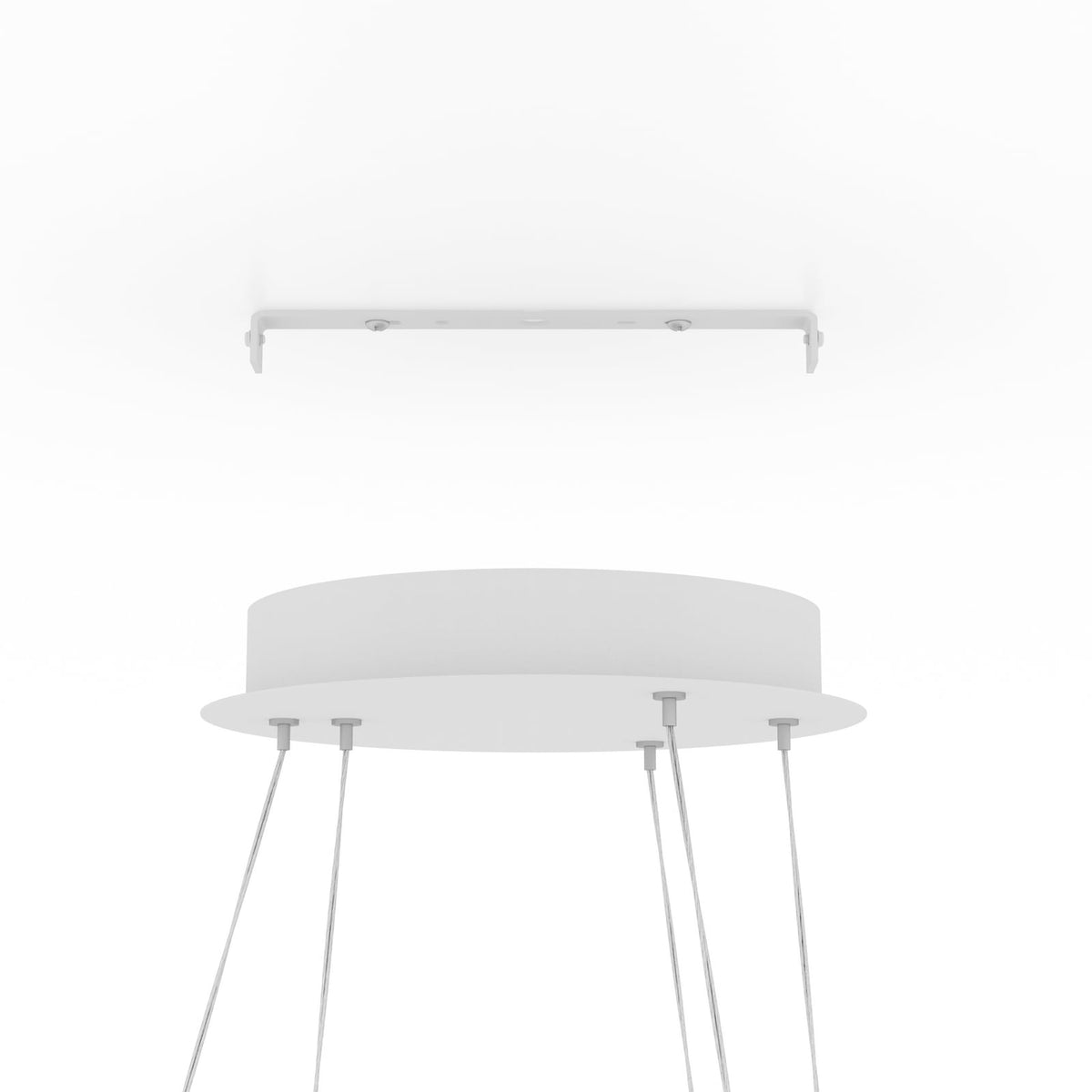 Oversikt over LED pendellampe Lobinero-Z 3-ringer hvit dimbar Ø58 cm fra siden