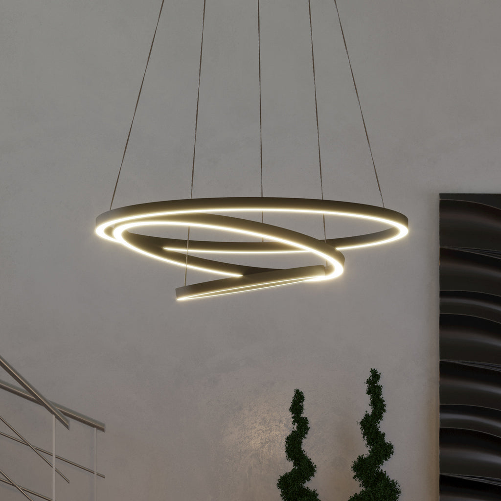 LED pendellampe Lobinero-Z 3-rings dimbar CCT Ø58 cm Zigbee forfra