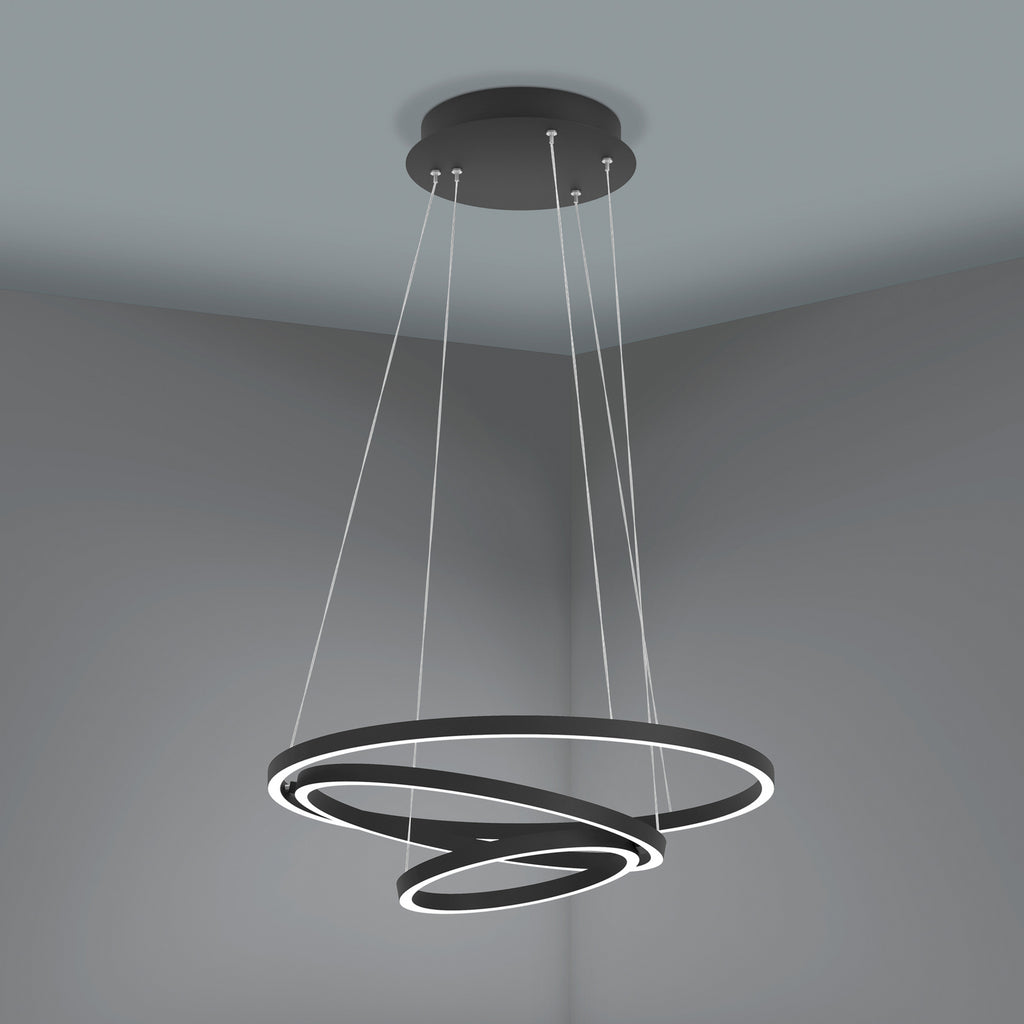LED pendellampe Lobinero-Z 3-rings dimbar CCT Ø58 cm Zigbee oppheng