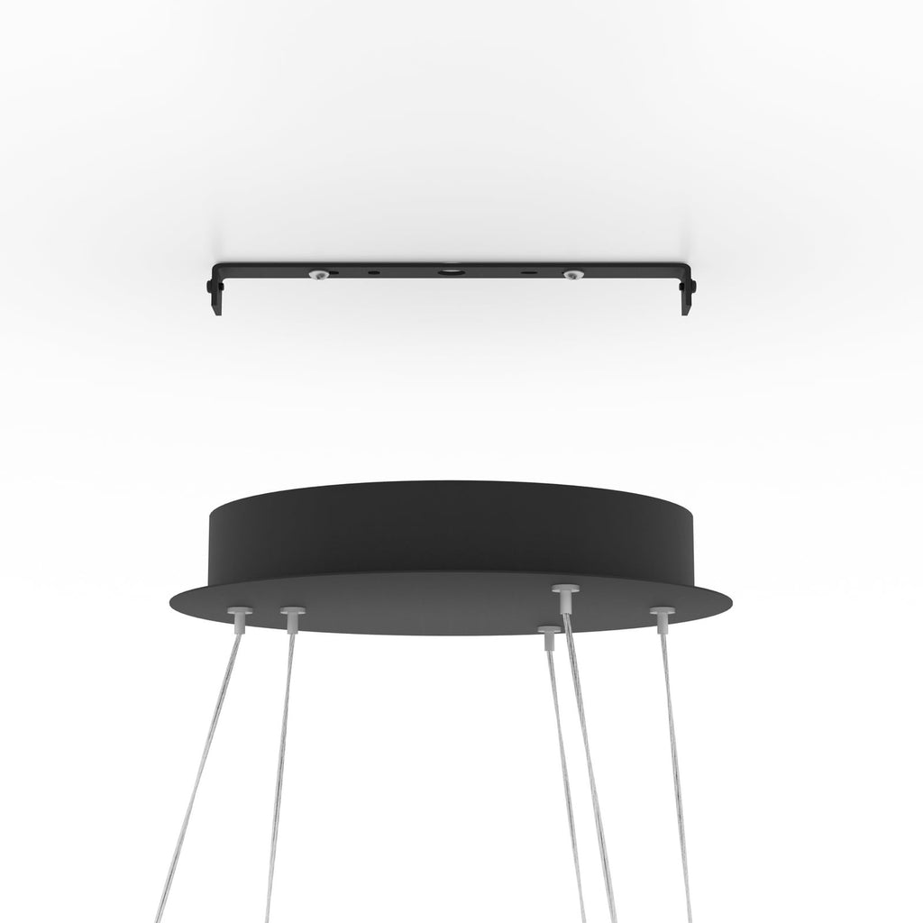 Smart styring av LED pendellampe Lobinero-Z 3-rings dimbar CCT Ø58 cm Zigbee via app