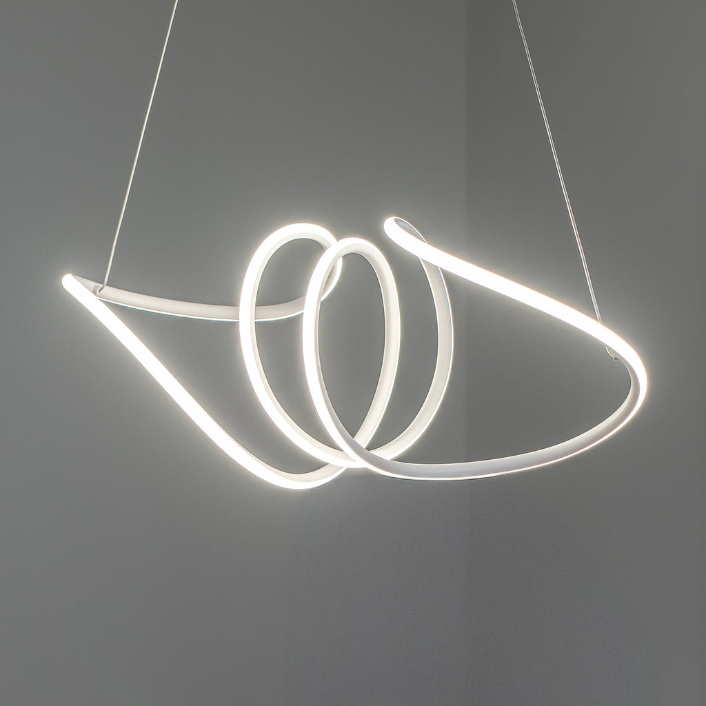 LED pendellampe Loca hvit plast 56W 70 cm nøytralhvit forfra