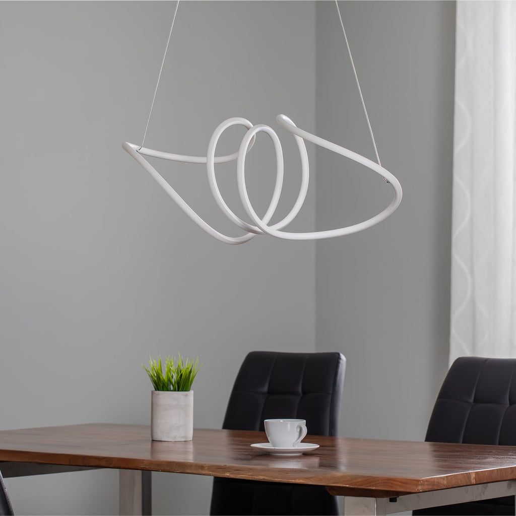 Detalj av LED pendellampe Loca hvit plast 56W 70 cm nøytralhvit