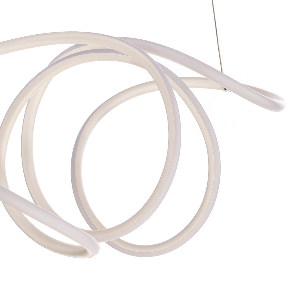 LED pendellampe Loca hvit plast 56W 70 cm nøytralhvit sideprofil