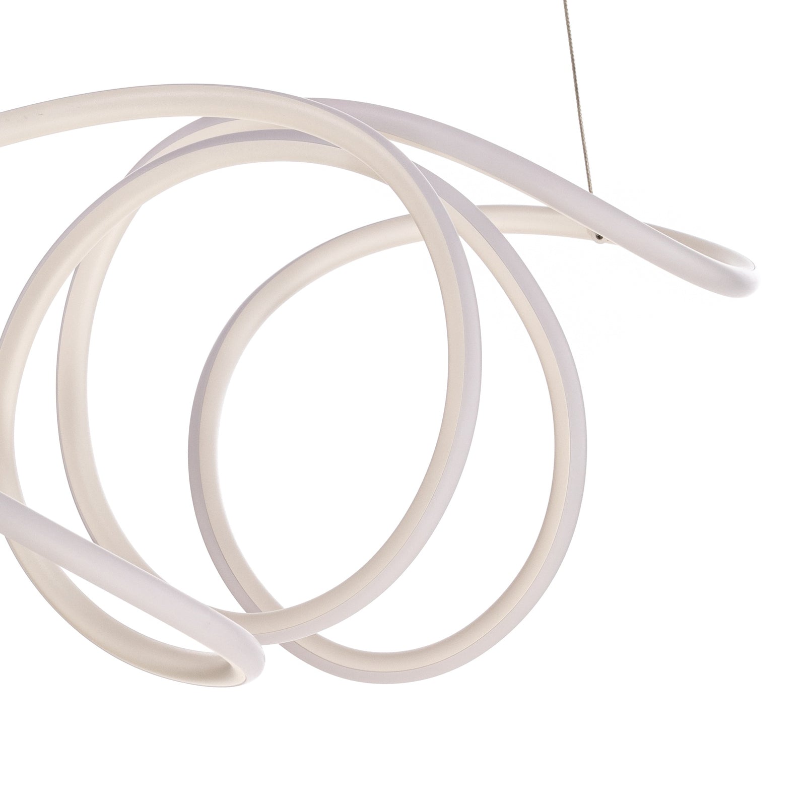 LED pendellampe Loca hvit plast 56W 70 cm nøytralhvit sideprofil
