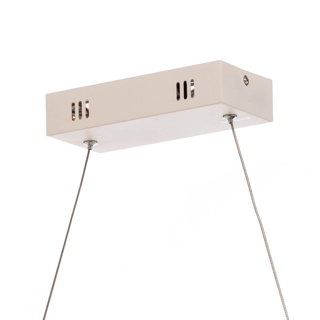 LED pendellampe Loca hvit plast 56W 70 cm nøytralhvit med lys på