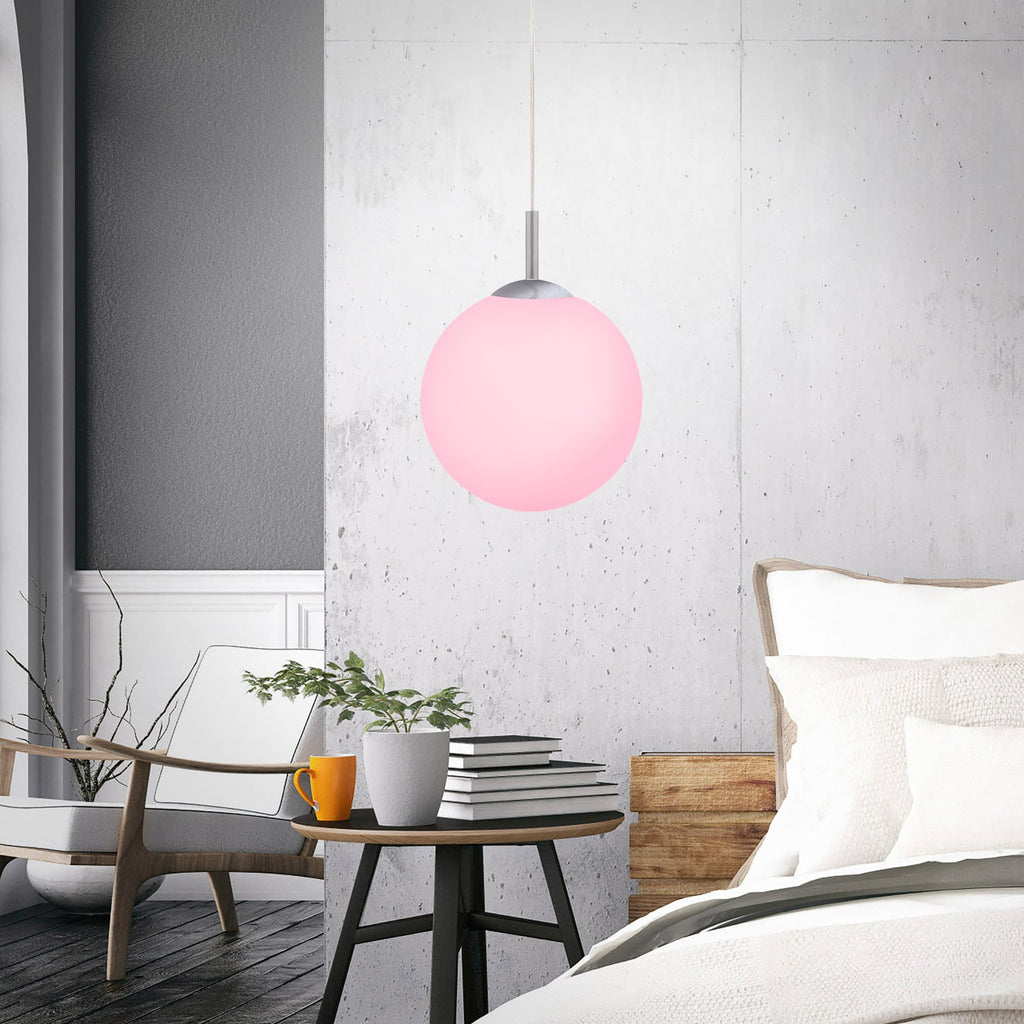 LED pendellampe LOLAsmart Bolo kule glass RGB CCT detalj av glass
