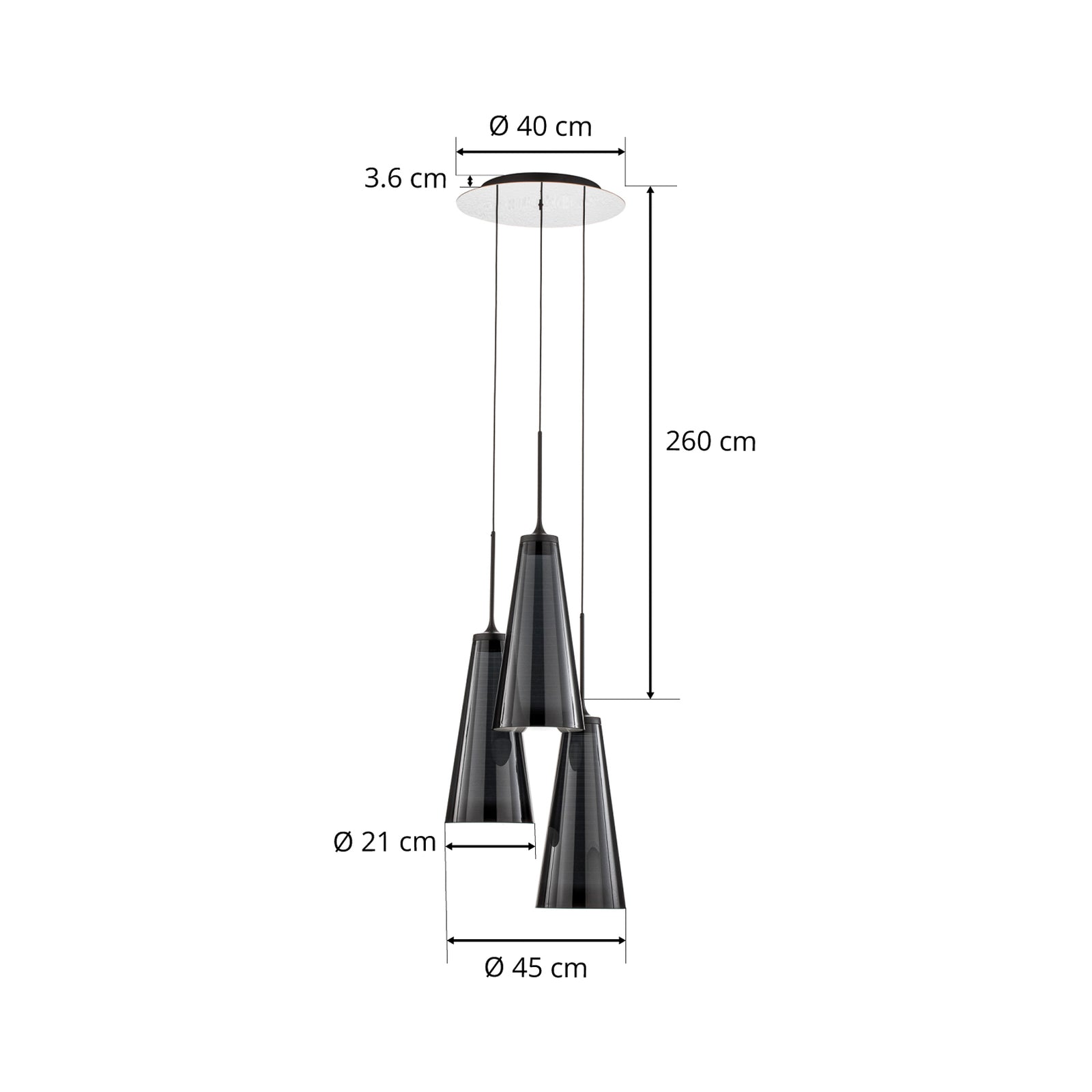 LED pendellampe Look at Me 21 3-lys dimbar lysdetalj