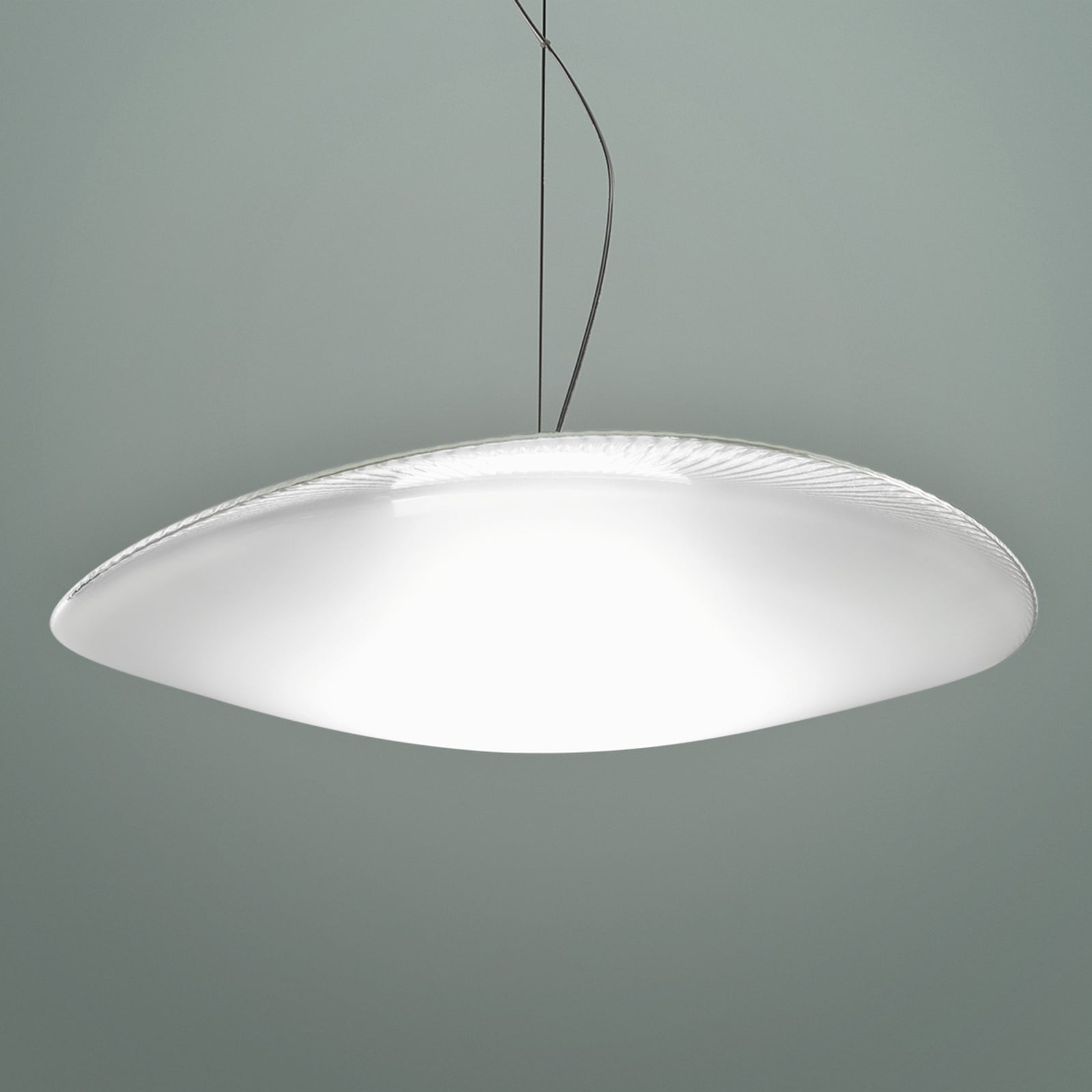 LED pendellampe Loop glass dimbar Ø45 cm 3000K fra Fabbian forfra