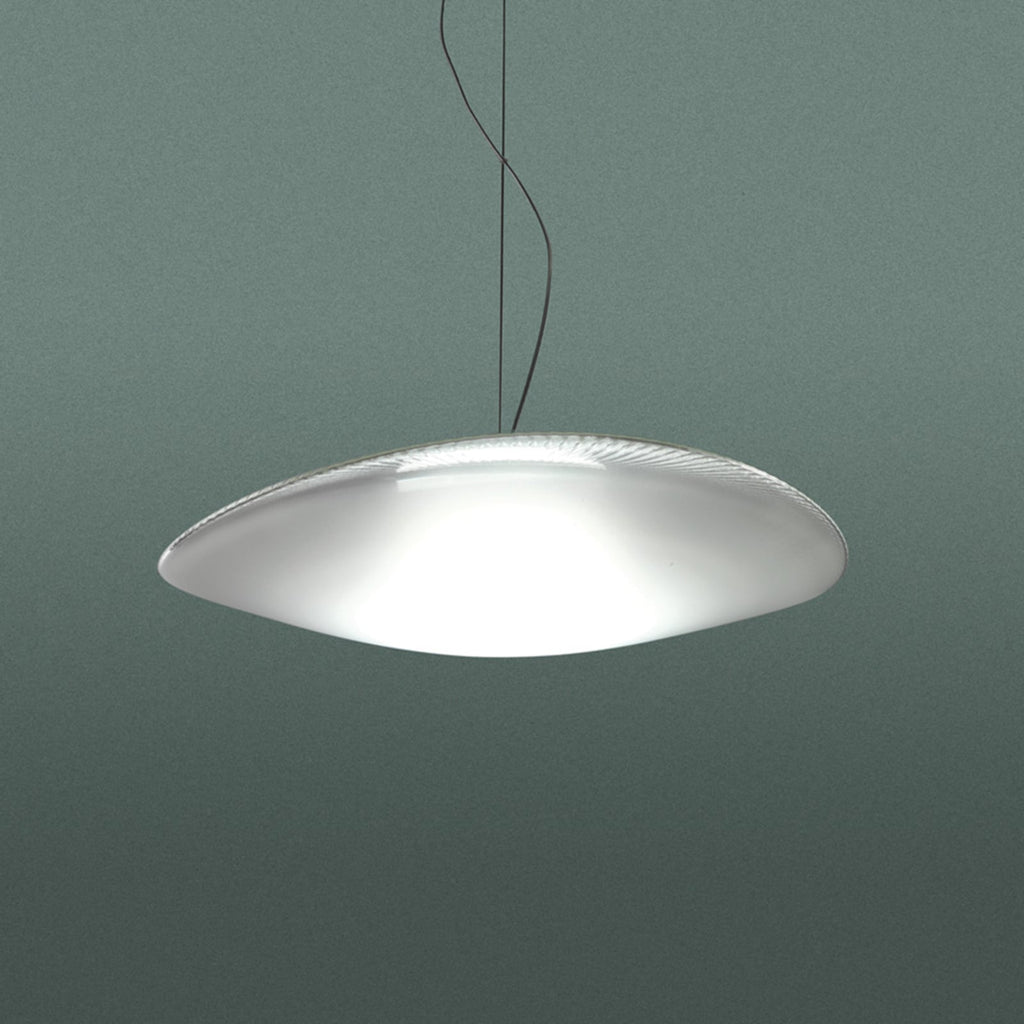 LED pendellampe Loop glass dimbar Ø45 cm 3000K fra Fabbian detalj av glasskjerm