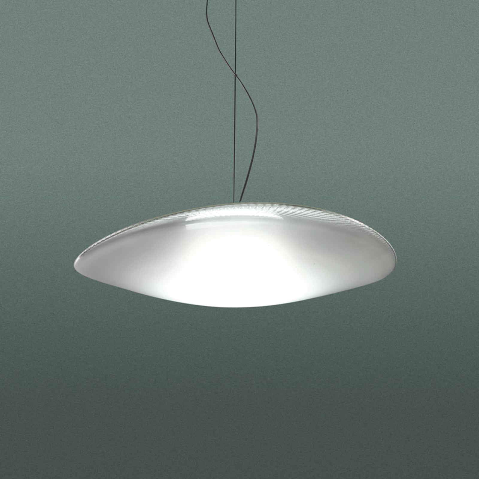 LED pendellampe Loop glass dimbar Ø45 cm 3000K fra Fabbian detalj av glasskjerm