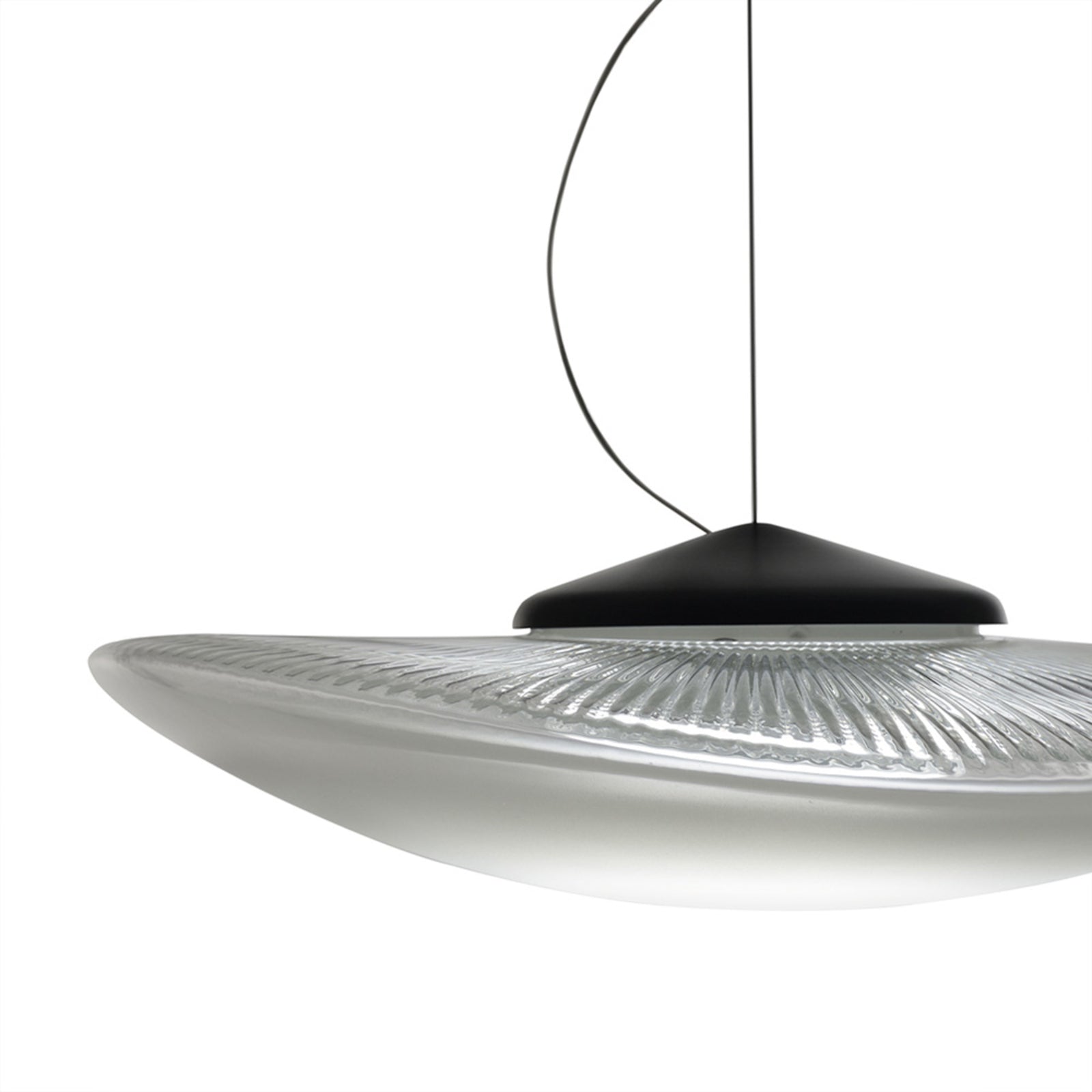 LED pendellampe Loop glass dimbar Ø45 cm 3000K fra Fabbian sideprofil