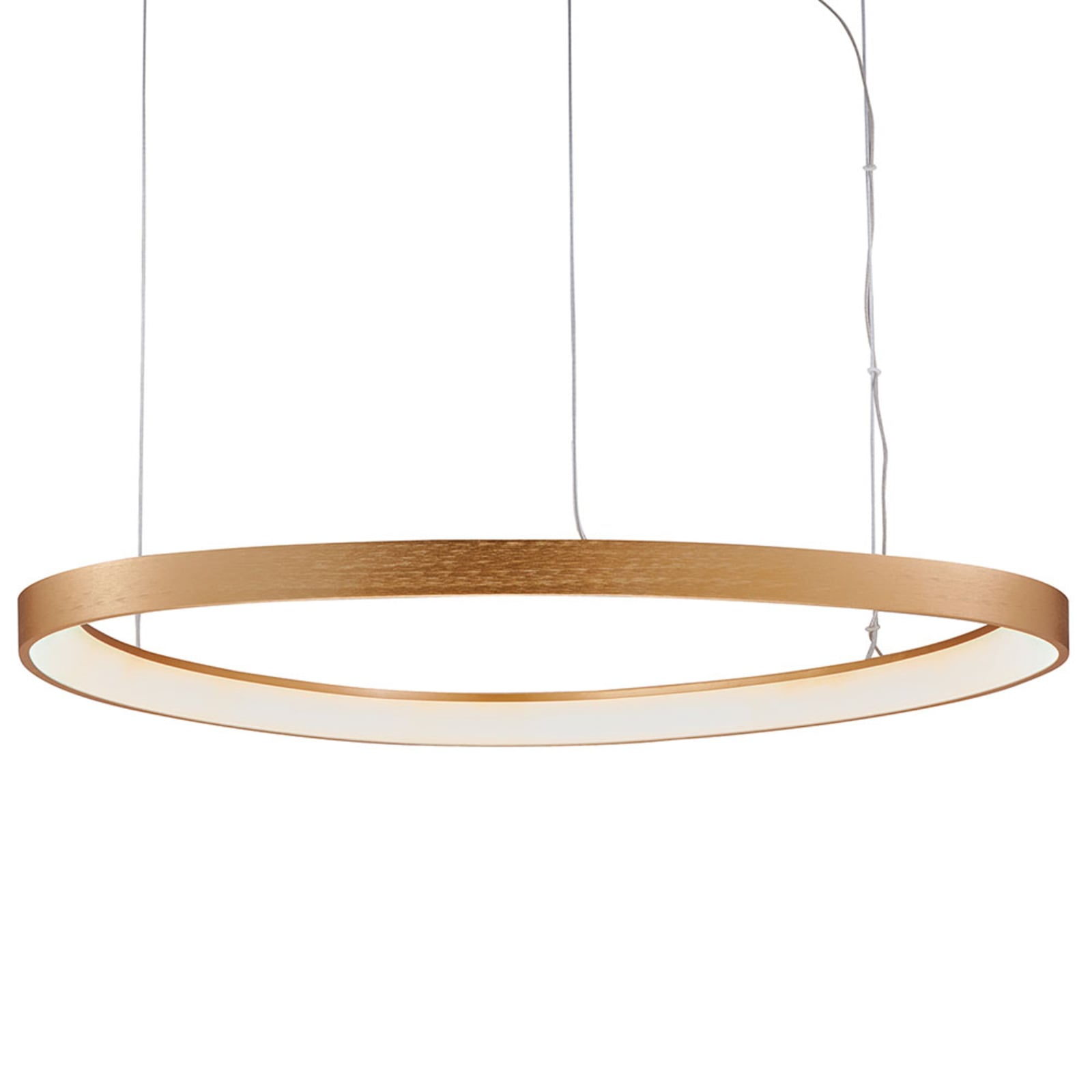 LED pendellampe Loop gull aluminium Ø80 cm forfra
